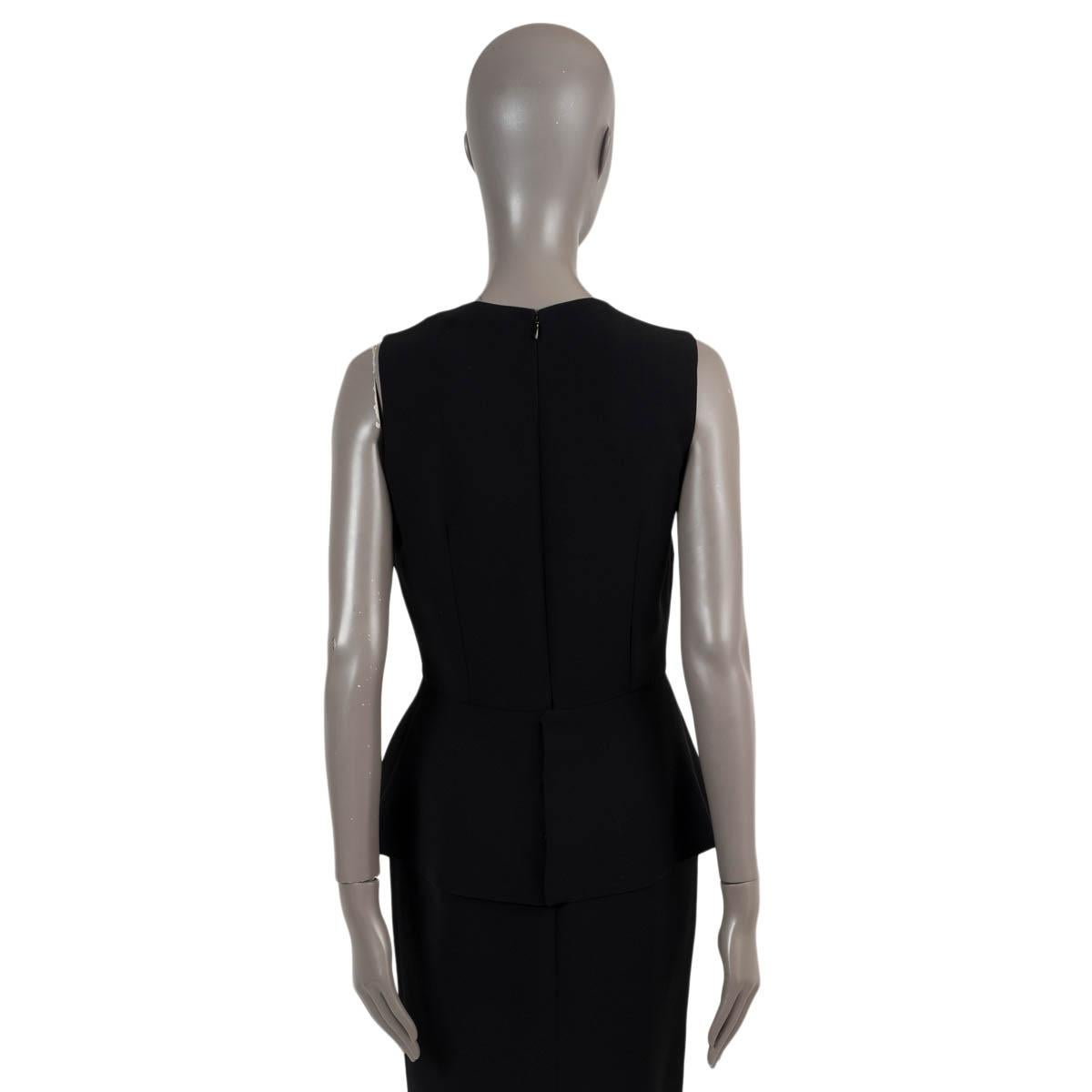 CHRISTIAN DIOR black silk 2014 PEPLUM Dress 40 M For Sale 1