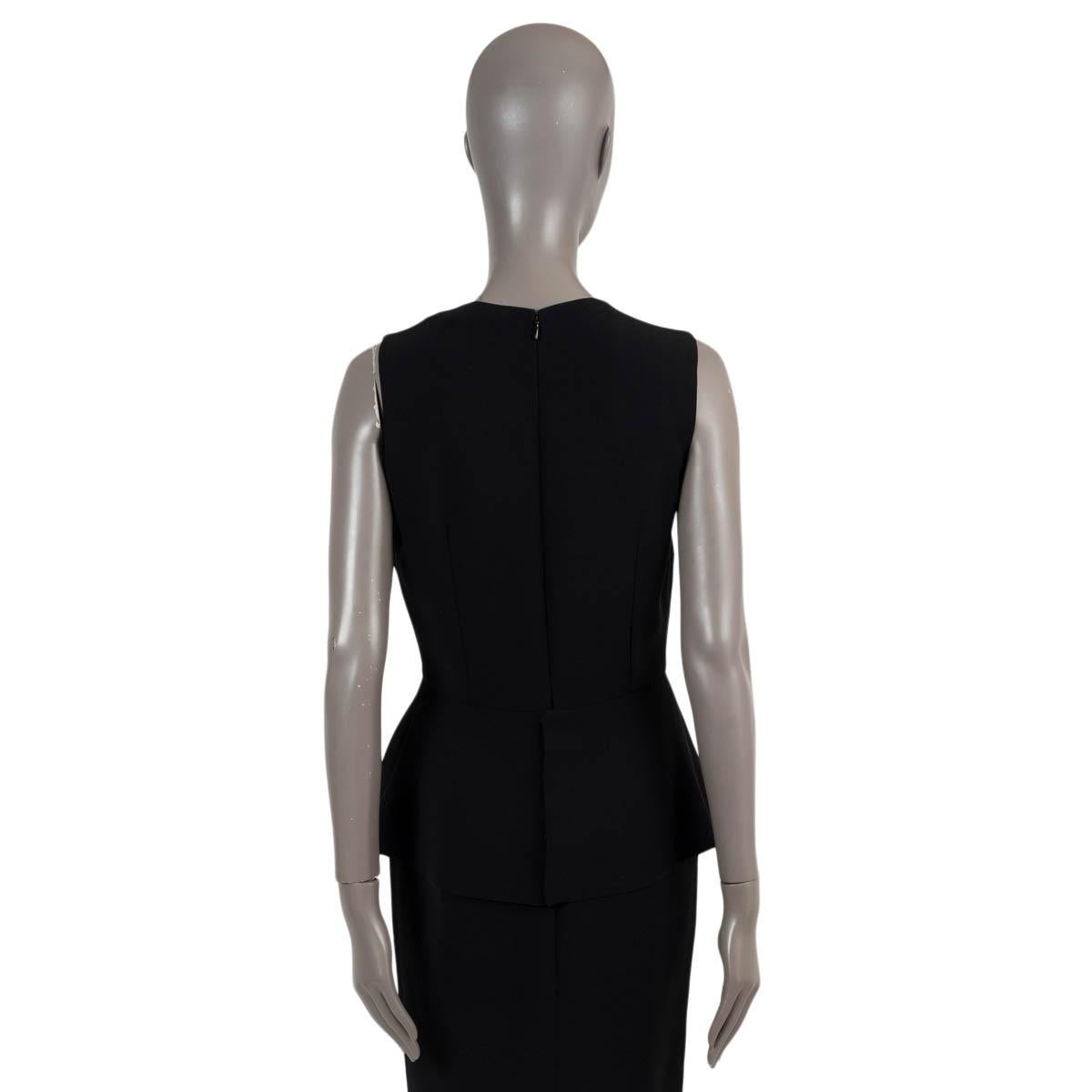 Women's CHRISTIAN DIOR black silk 2014 PEPLUM Dress 40 M For Sale