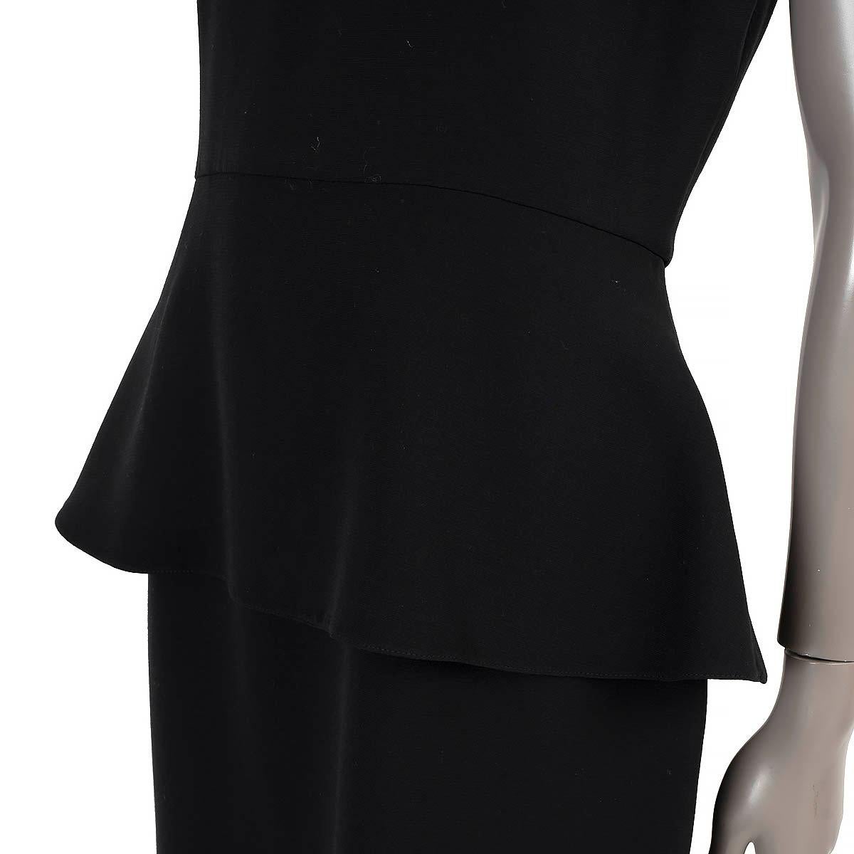 CHRISTIAN DIOR black silk 2014 PEPLUM Dress 40 M For Sale 2
