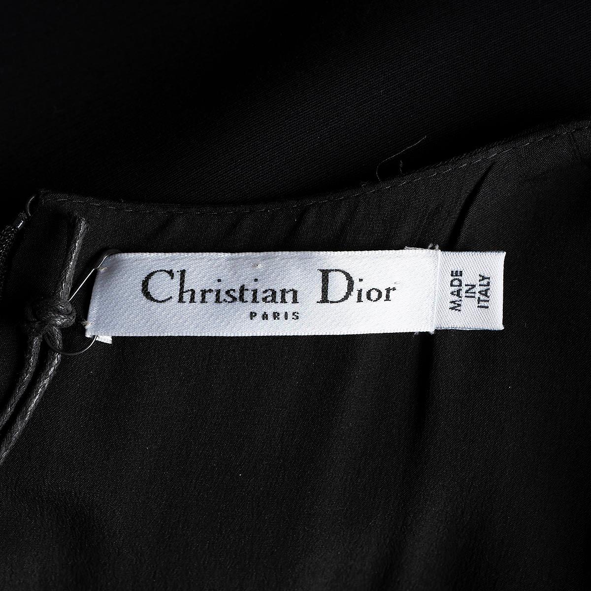 CHRISTIAN DIOR black silk 2014 PEPLUM Dress 40 M For Sale 2