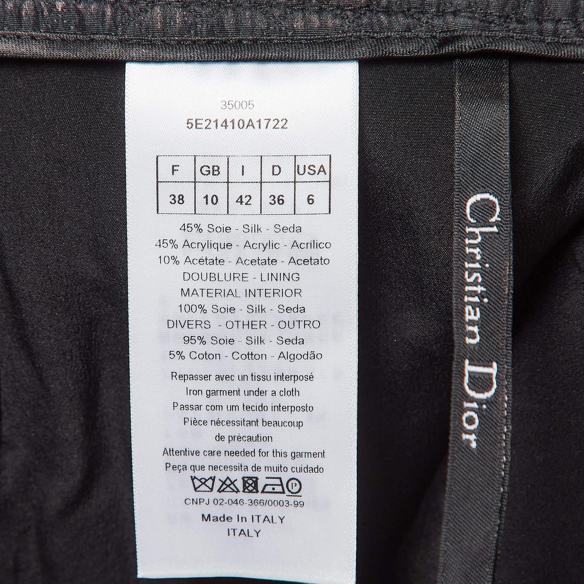Women's Christian Dior Black Silk Blend Diamond Quilted Bermuda Shorts M For Sale
