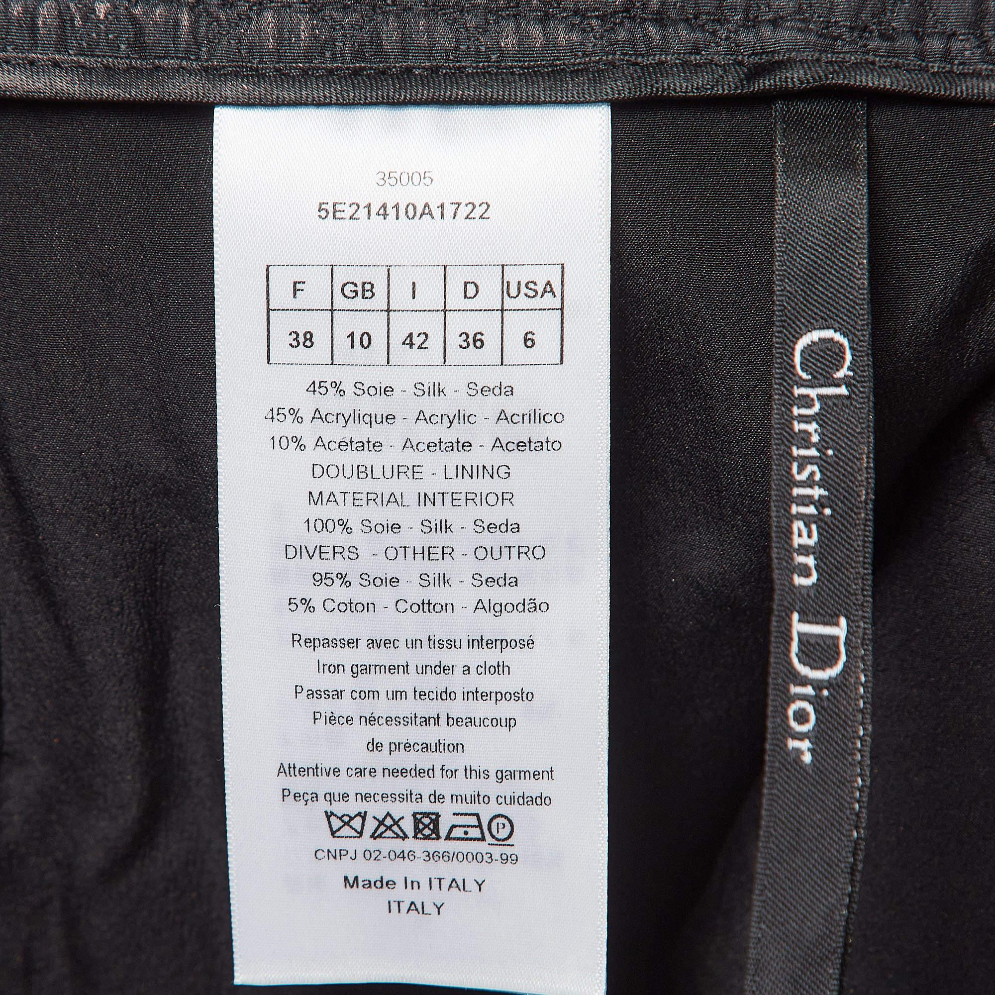 Women's Christian Dior Black Silk Blend Diamond Quilted Bermuda Shorts M