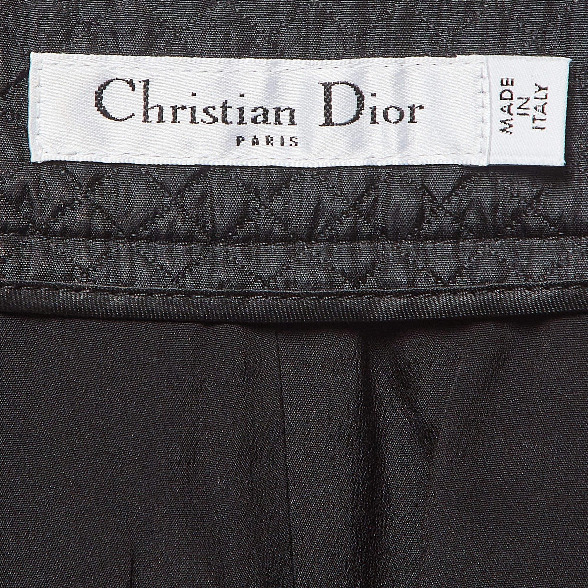 Christian Dior Black Silk Blend Diamond Quilted Bermuda Shorts M For Sale 1
