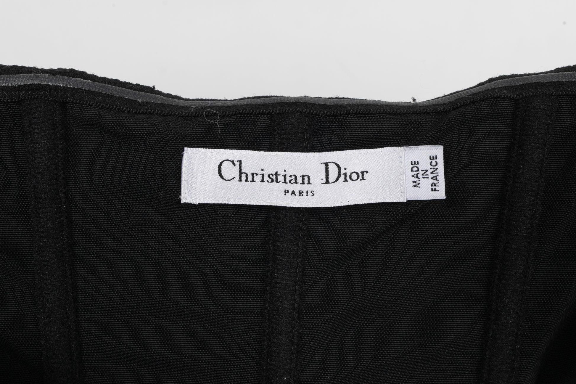 Christian Dior Black Silk Flounced Bustier Dress 42FR, 2009 5