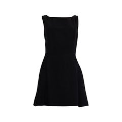 CHRISTIAN DIOR black silk Sleeveless MINI Cocktail Dress 38 S