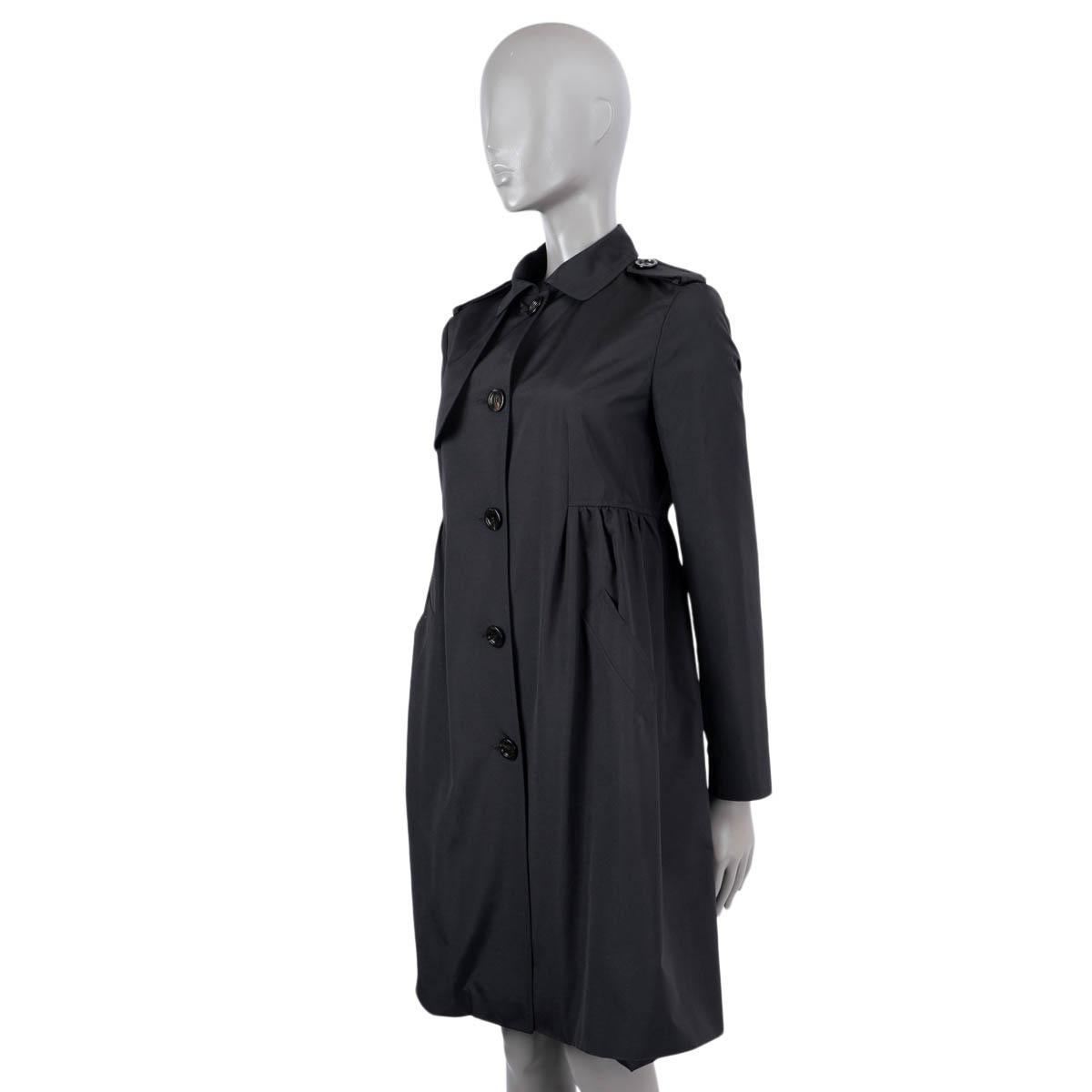 Black CHRISTIAN DIOR black silk TRENCH Coat Jacket 38 S