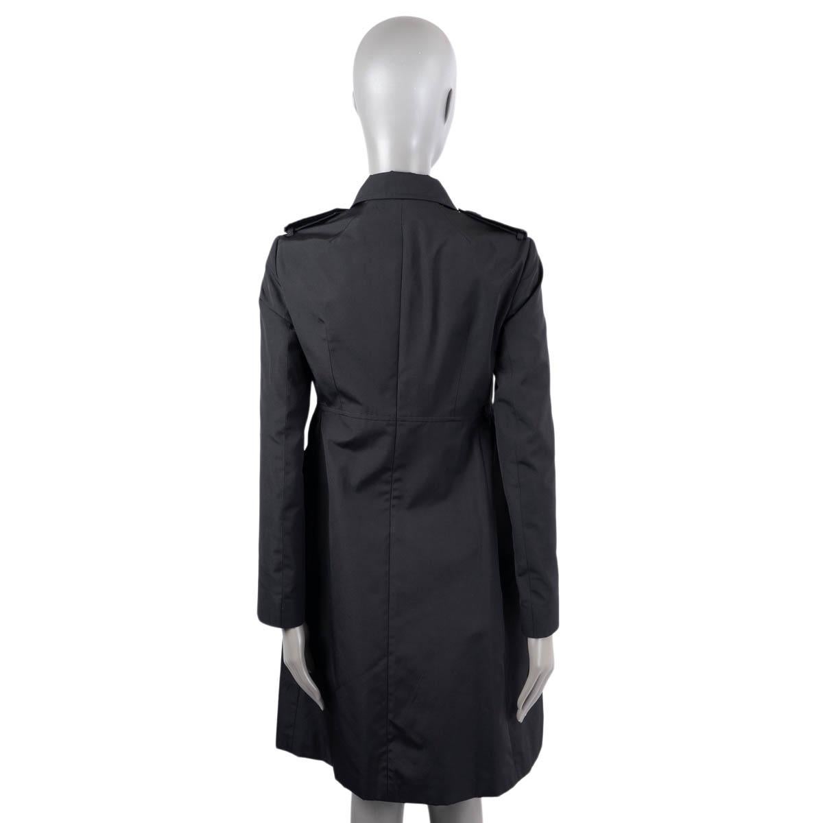 Women's CHRISTIAN DIOR black silk TRENCH Coat Jacket 38 S