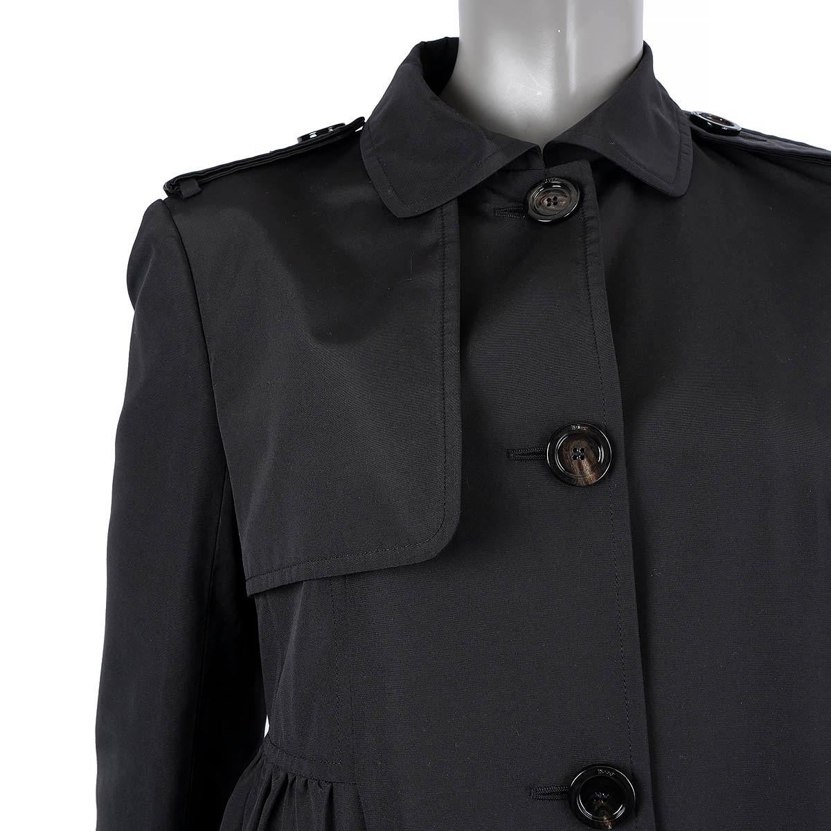 CHRISTIAN DIOR black silk TRENCH Coat Jacket 38 S 1