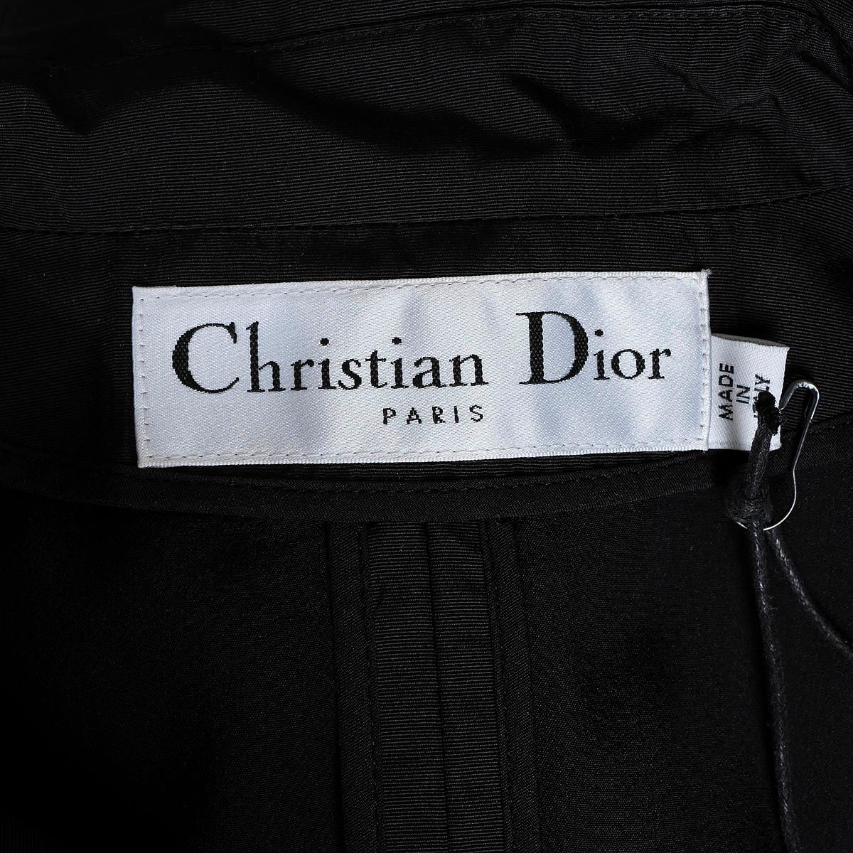 CHRISTIAN DIOR black silk TRENCH Coat Jacket 38 S 3