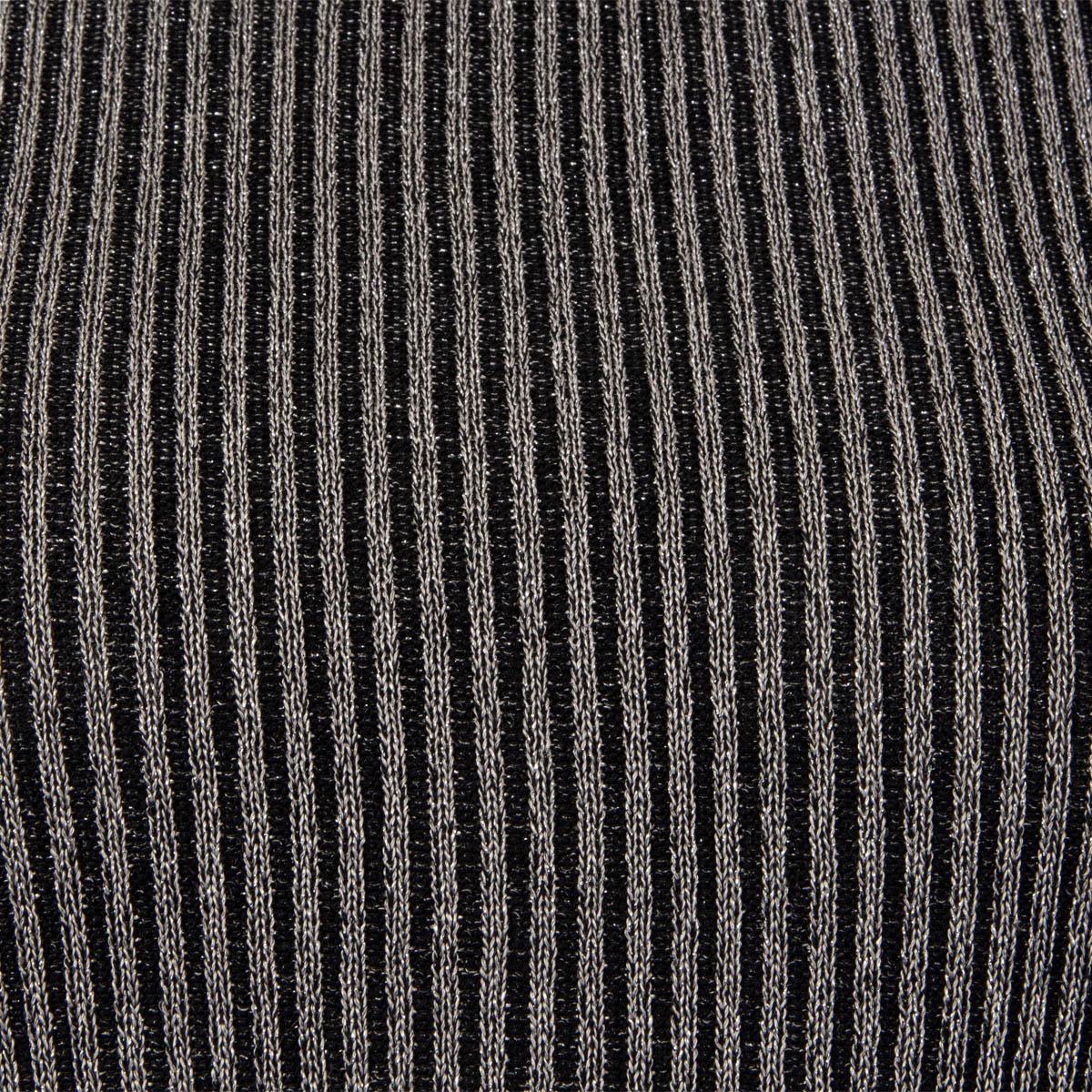 Gray CHRISTIAN DIOR black & silver viscose LUREX Turtleneck Sweater L For Sale