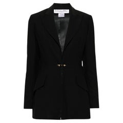 Christian Dior Black Single-Breasted Wool-Blend Blazer