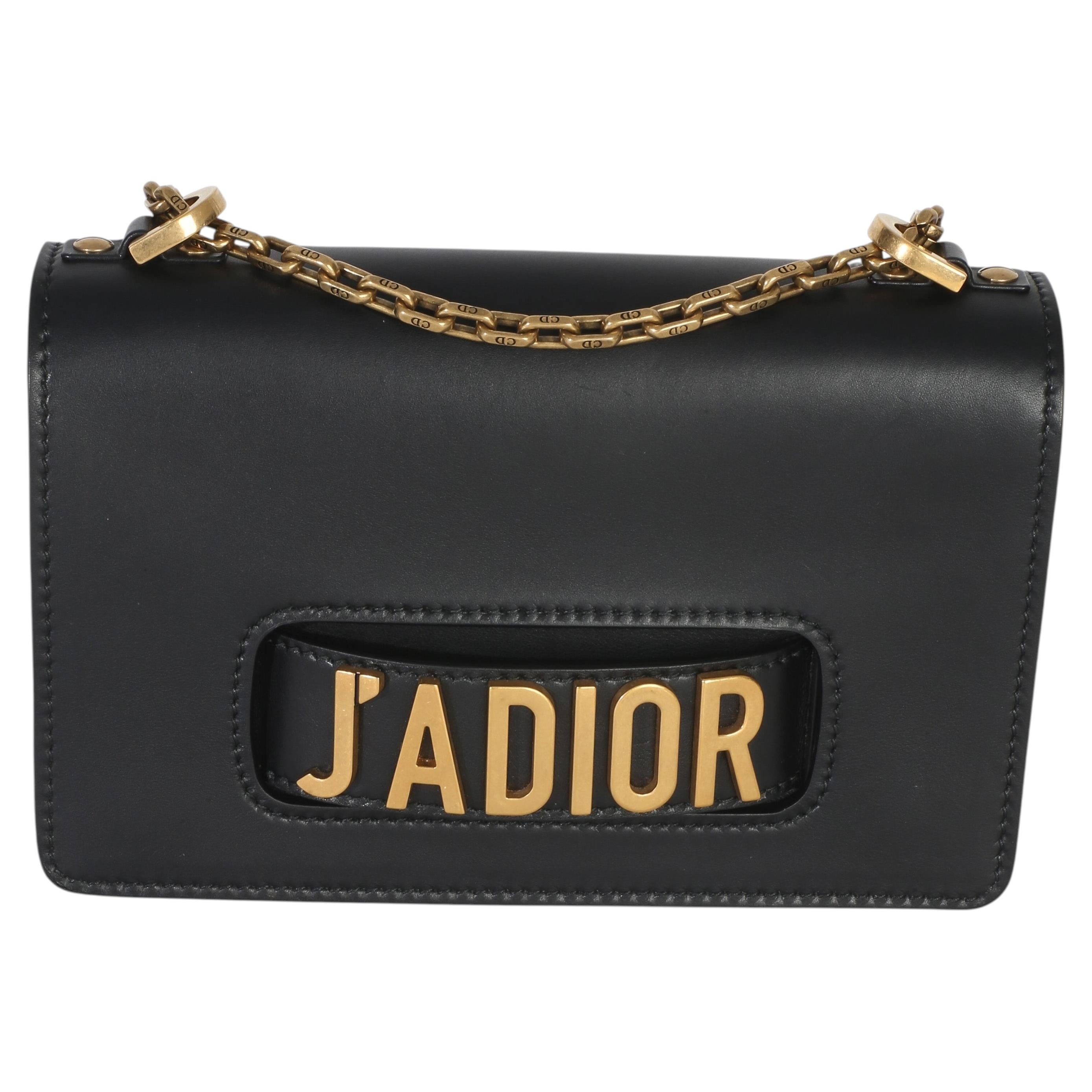 Christian Dior Black Smooth Calfskin J'Adior Chain Flap Bag