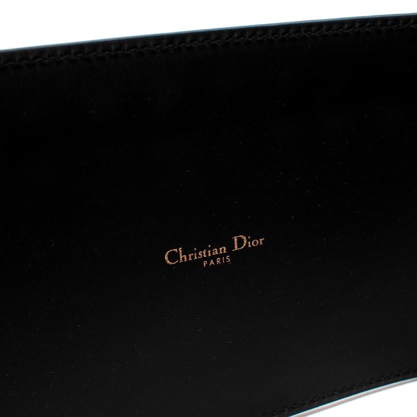 Christian Dior Black Smooth Leather Deep Saddle Belt 80 For Sale 1