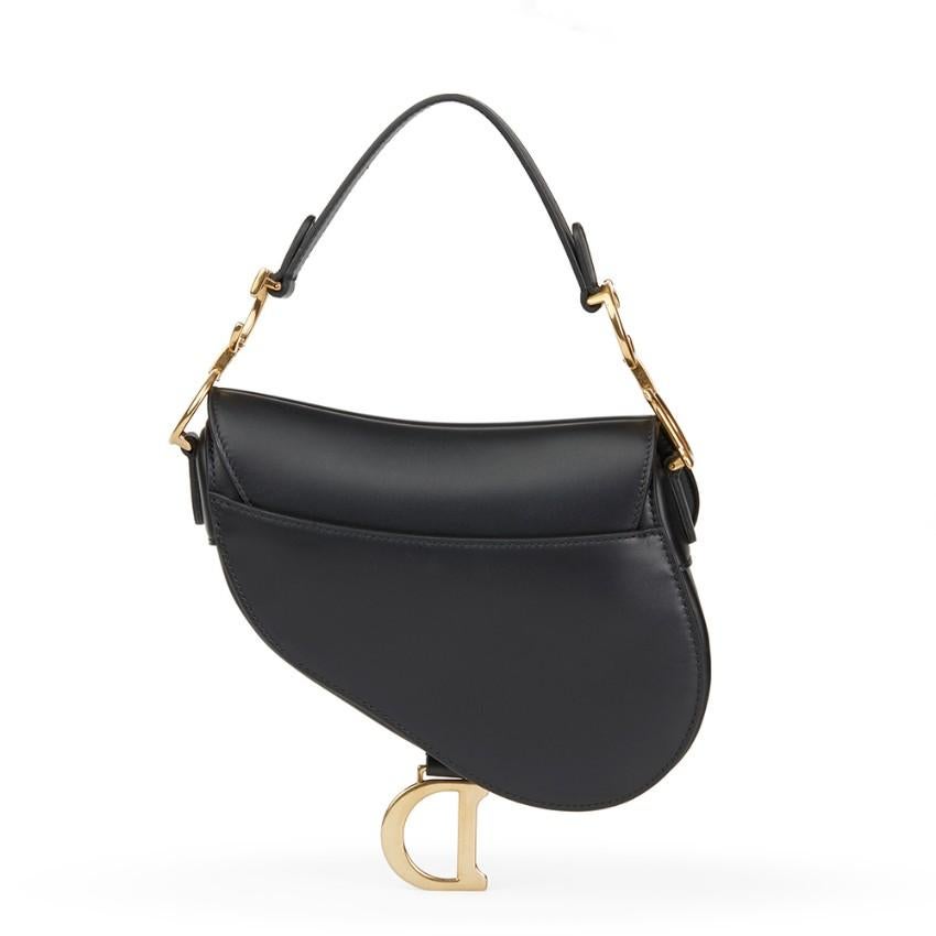 black leather dior saddle bag