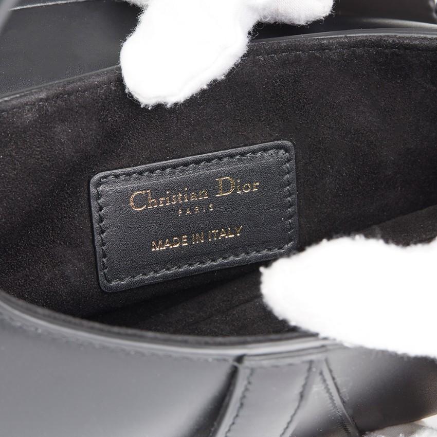 Christian Dior Black Smooth Leather Mini Saddle Bag In New Condition For Sale In London, GB