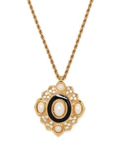 Christian Dior Black Statement-Pendant Necklace