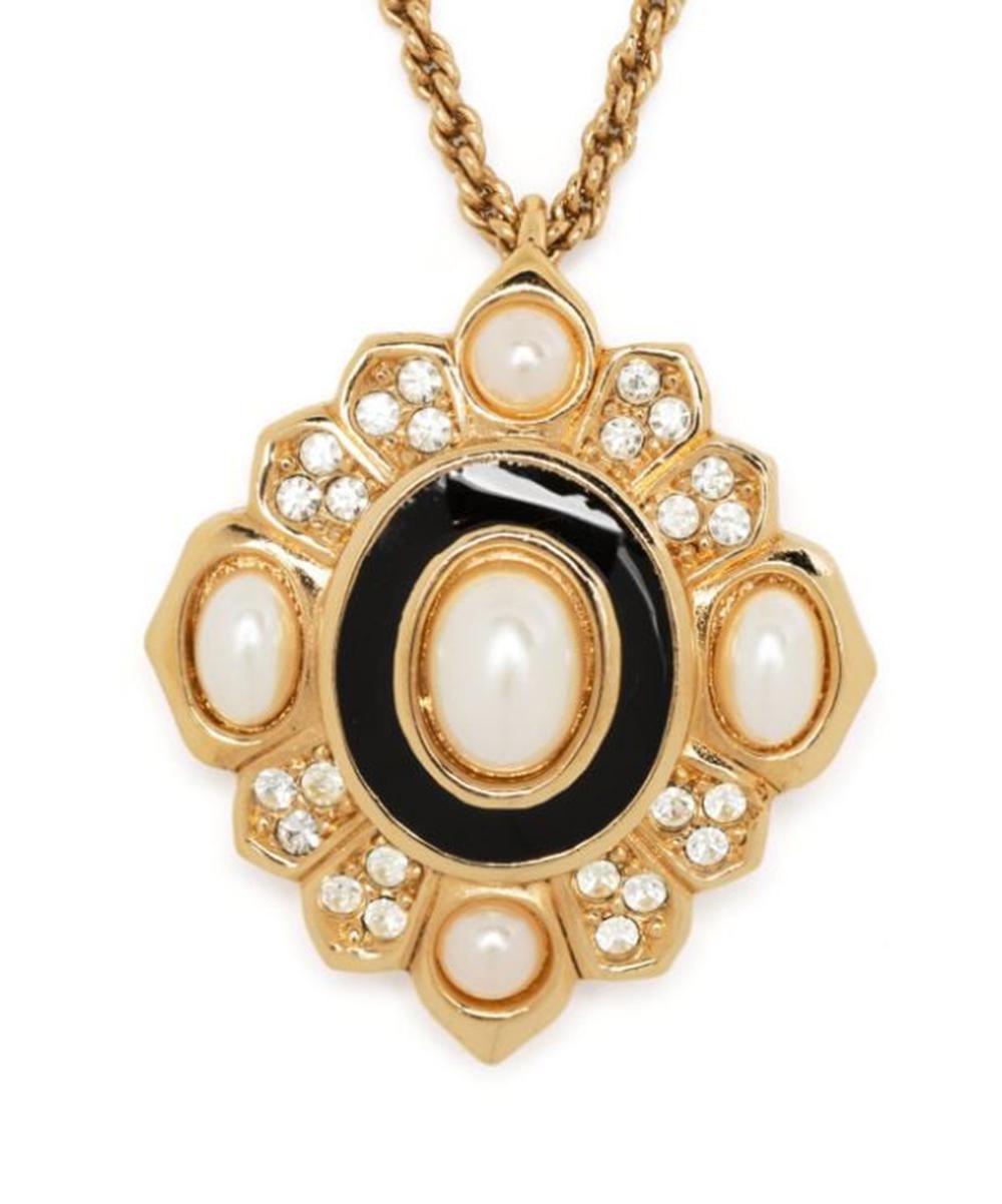 Donna Collana con ciondolo a forma di dichiarazione nera di Christian Dior in vendita