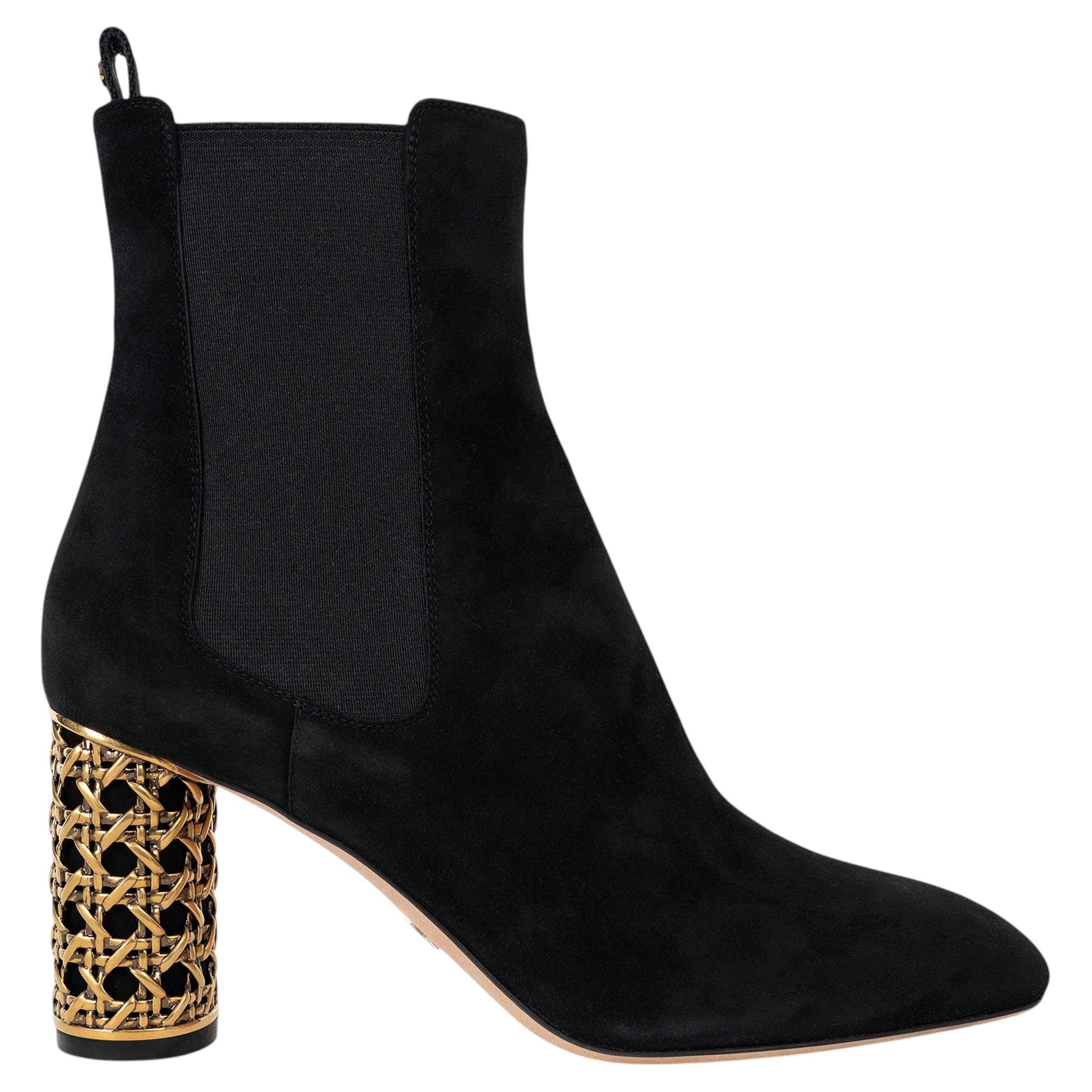 CHRISTIAN DIOR daim noir 2024 ICON METAL HEEL Bottes Chaussures 38