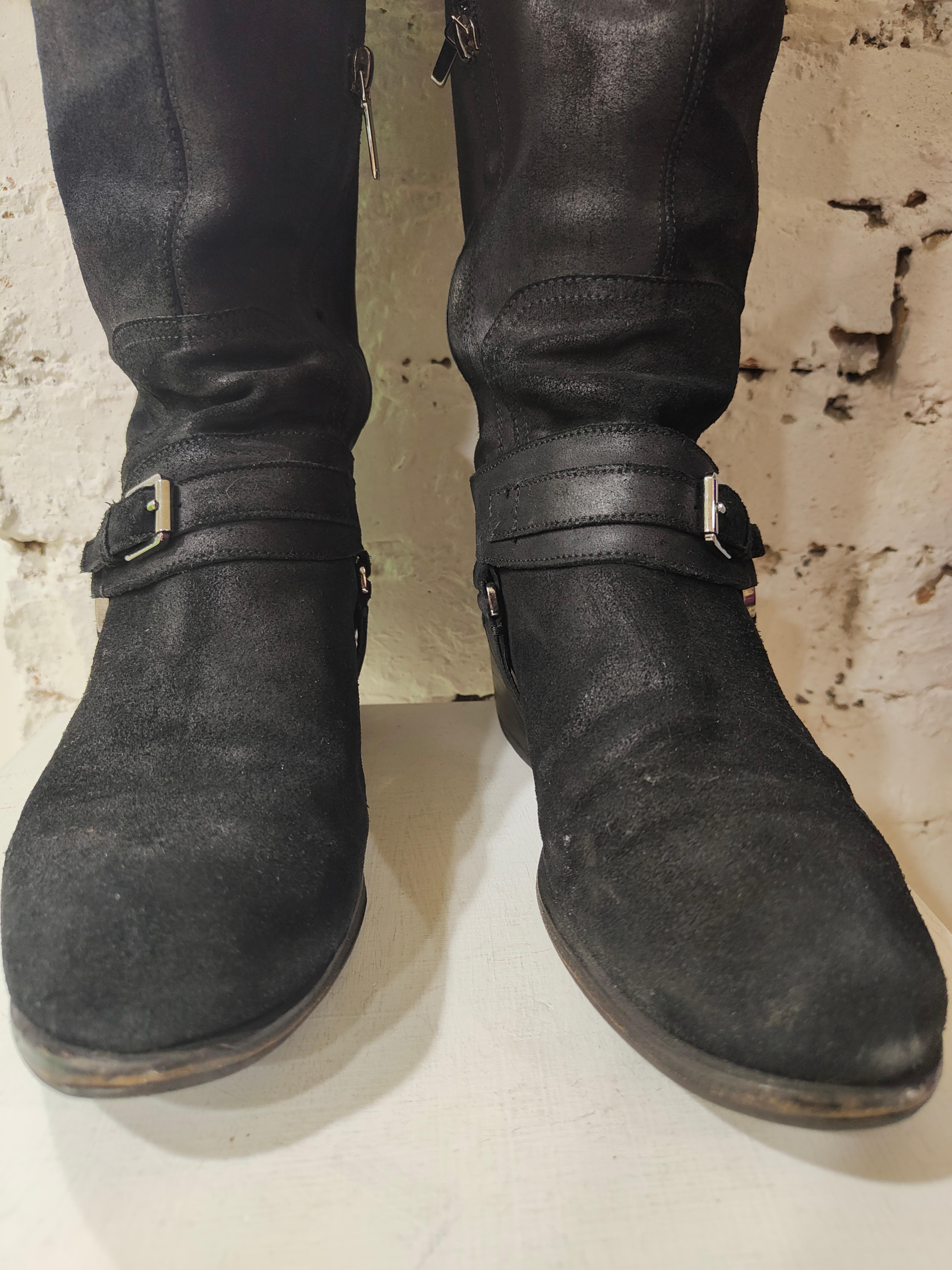 Christian Dior black suede boots In Excellent Condition For Sale In Capri, IT