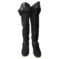 Stivali in pelle scamosciata nera Christian Dior