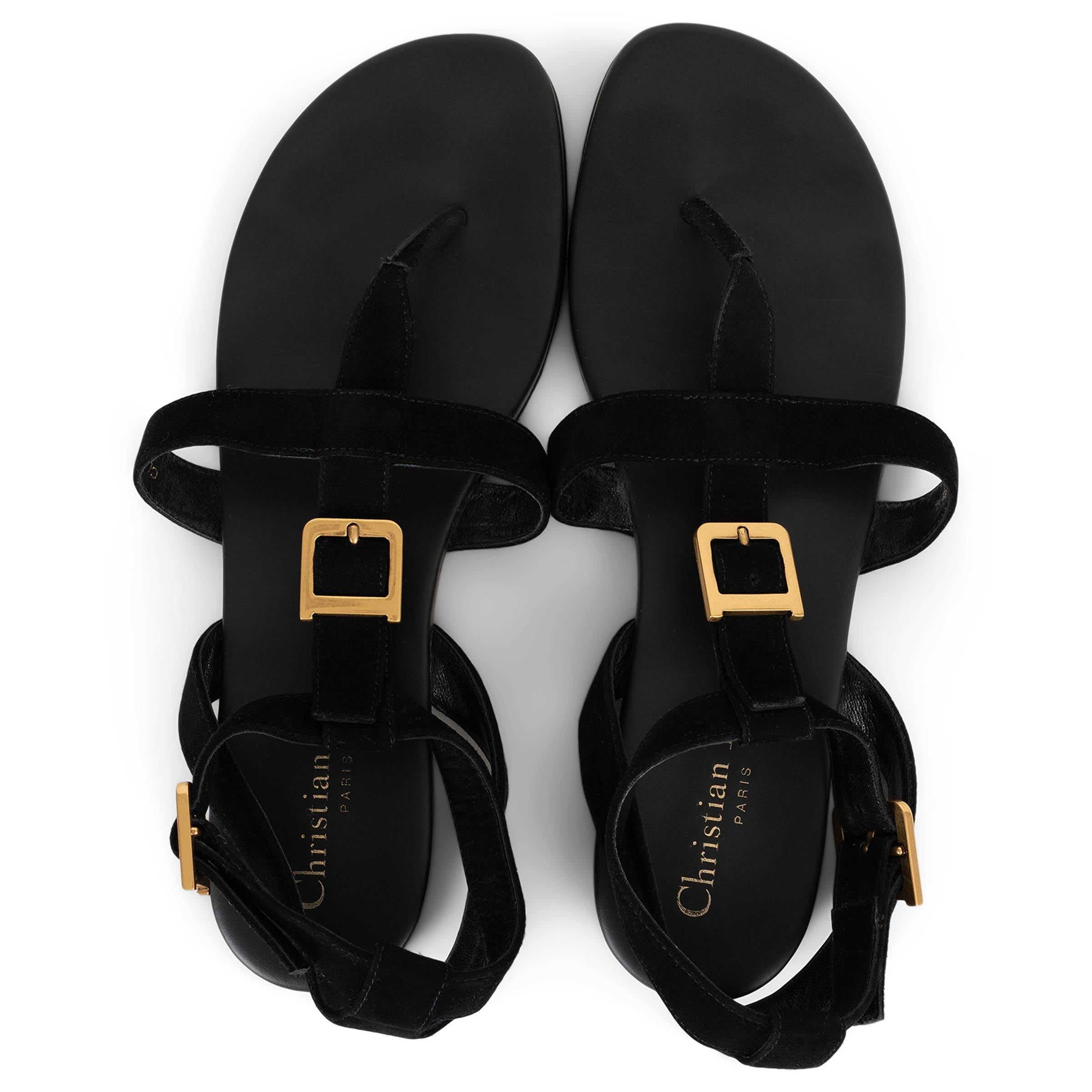 CHRISTIAN DIOR camoscio nero D-DIOR Sandali con cinturino alla caviglia Scarpe 38,5 in vendita 2