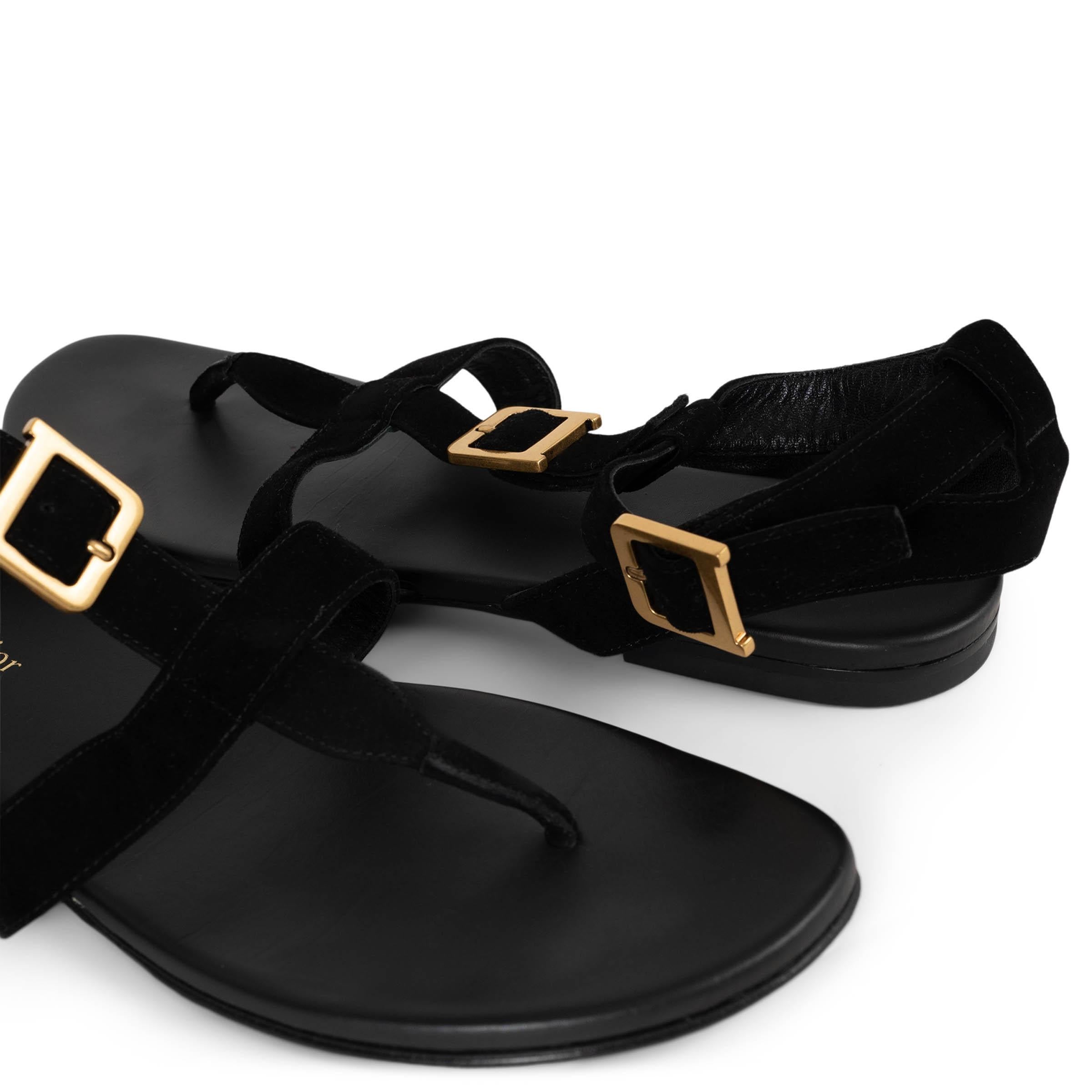 CHRISTIAN DIOR camoscio nero D-DIOR Sandali con cinturino alla caviglia Scarpe 38,5 in vendita 3