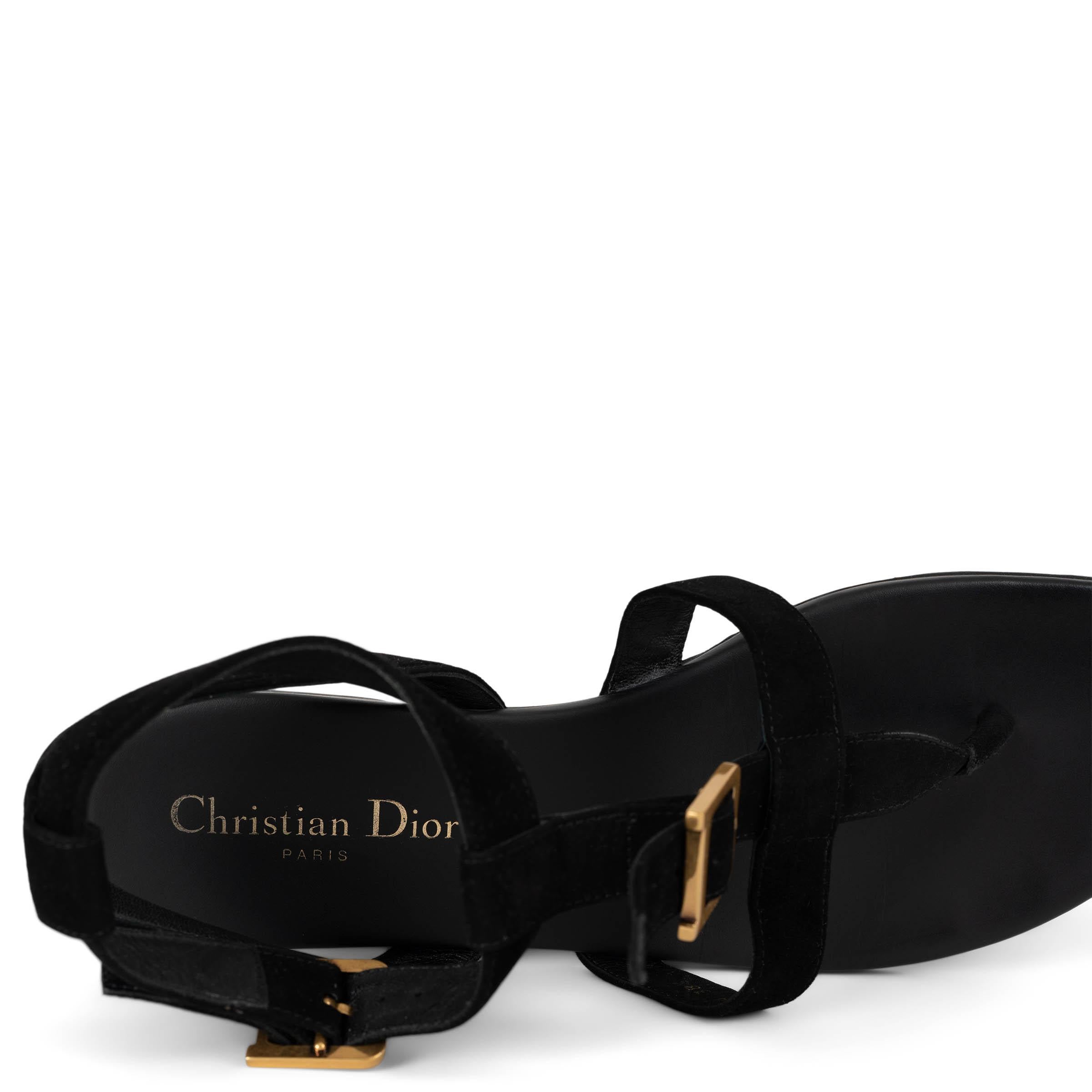 CHRISTIAN DIOR camoscio nero D-DIOR Sandali con cinturino alla caviglia Scarpe 38,5 in vendita 5