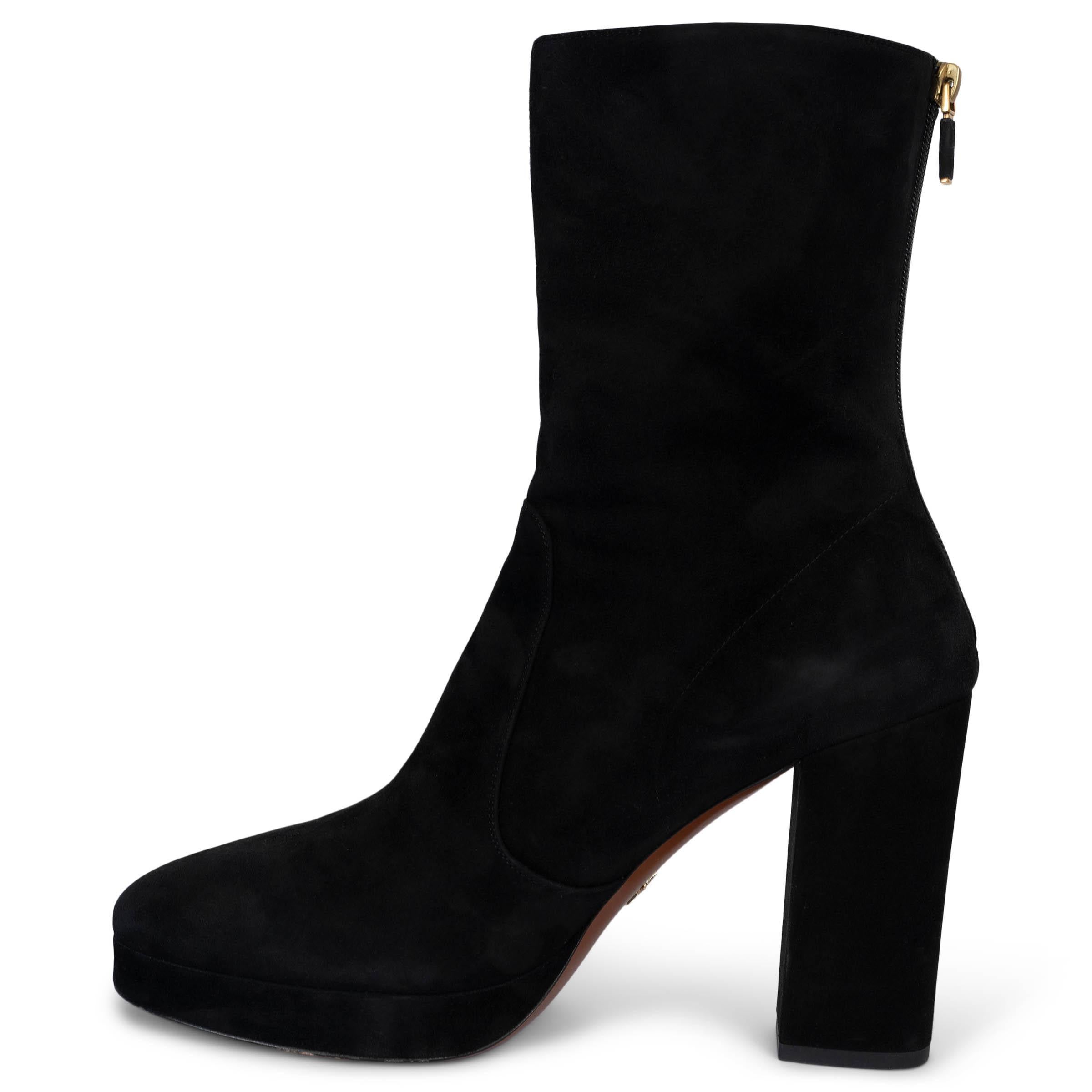 Black CHRISTIAN DIOR black suede D-RISE PLATFORM Ankle Boots Shoes 41 For Sale