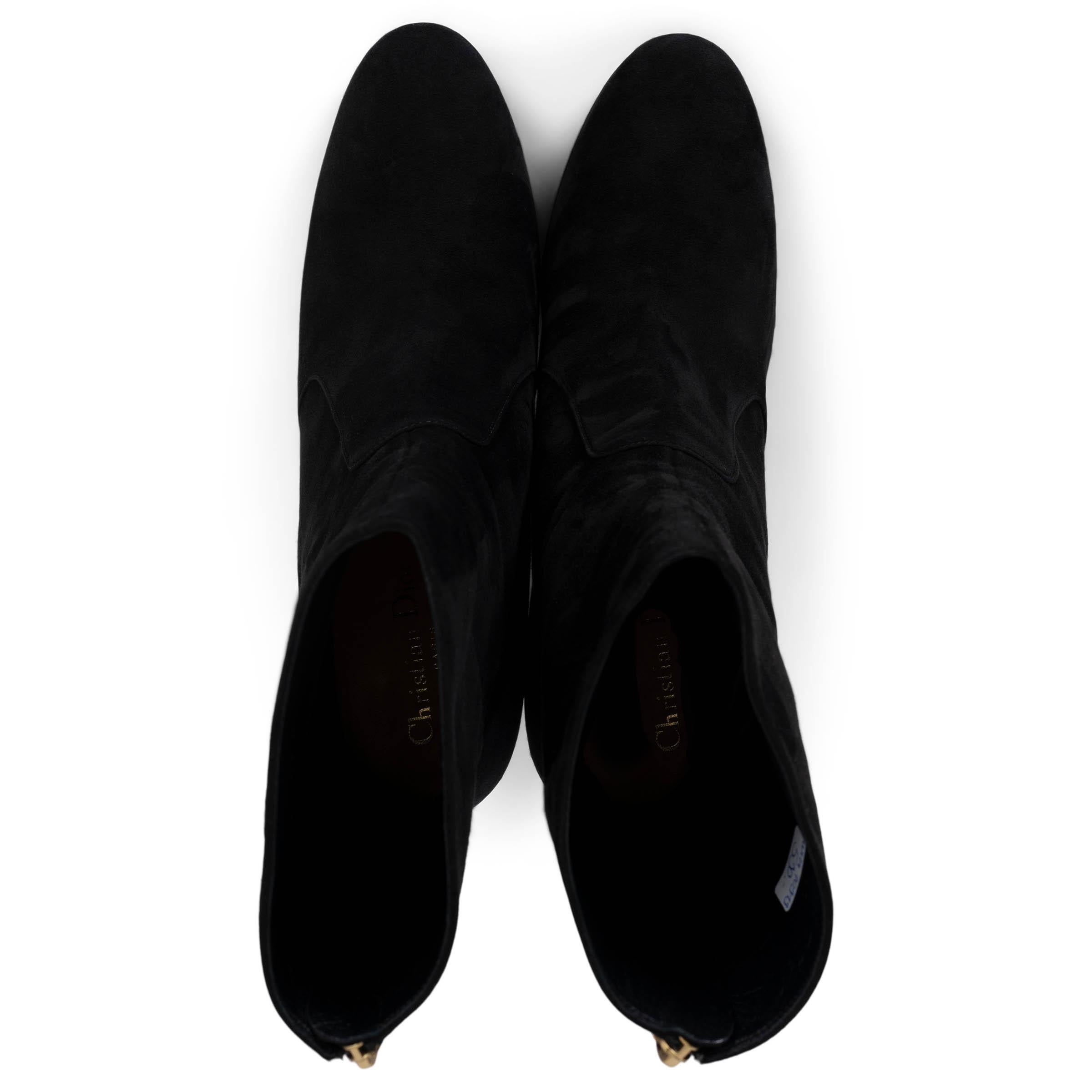 CHRISTIAN DIOR black suede D-RISE PLATFORM Ankle Boots Shoes 41 For Sale 1