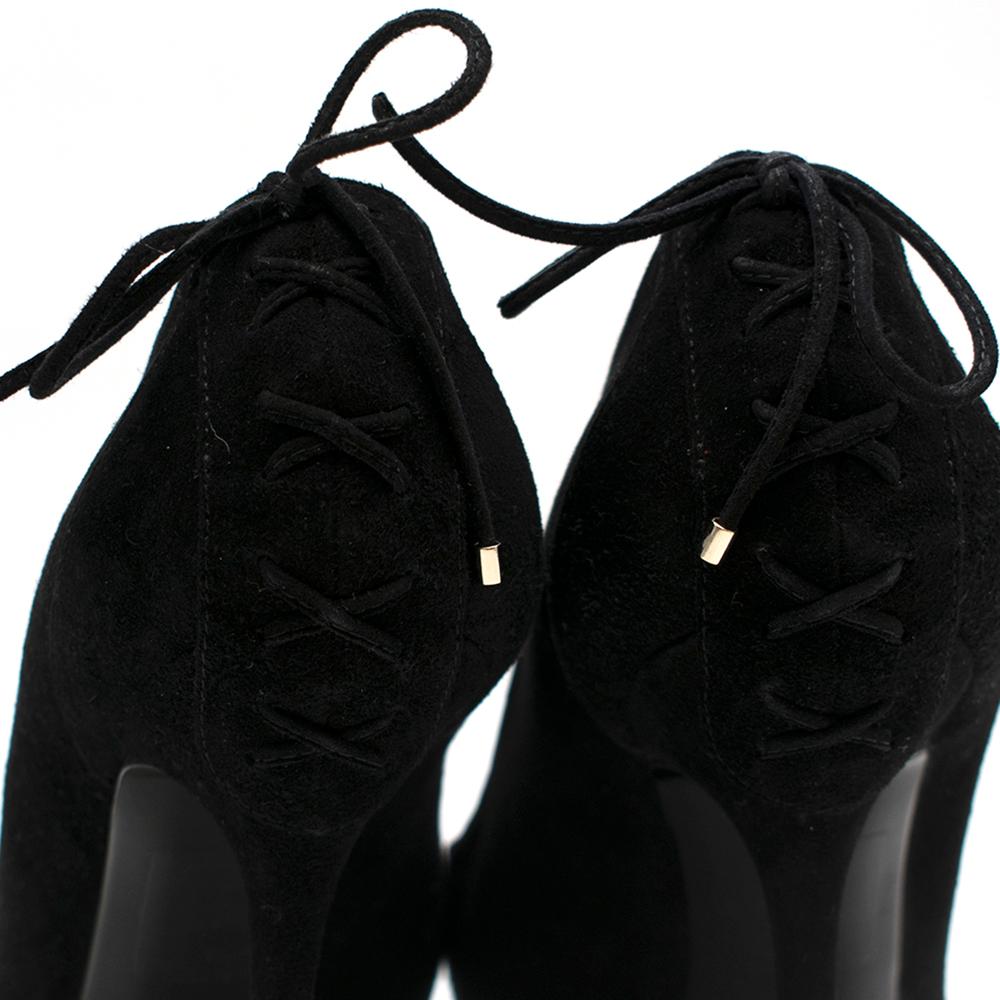 Christian Dior Black Suede Lace-Up Back Pumps Size 37 1