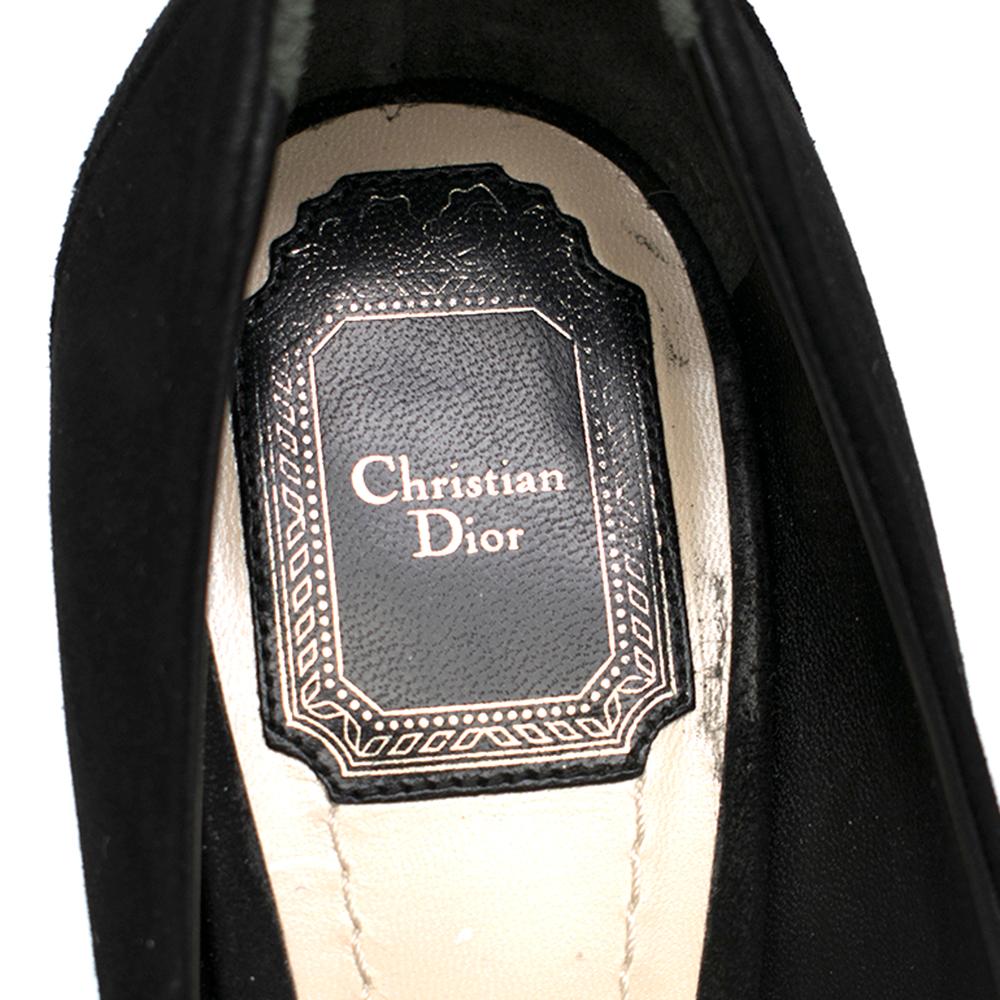 Christian Dior Black Suede Lace-Up Back Pumps Size 37 4