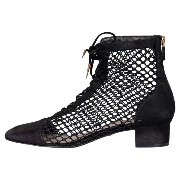 Christian Dior - Tacchi a rete in camoscio nero con lacci - EU 39