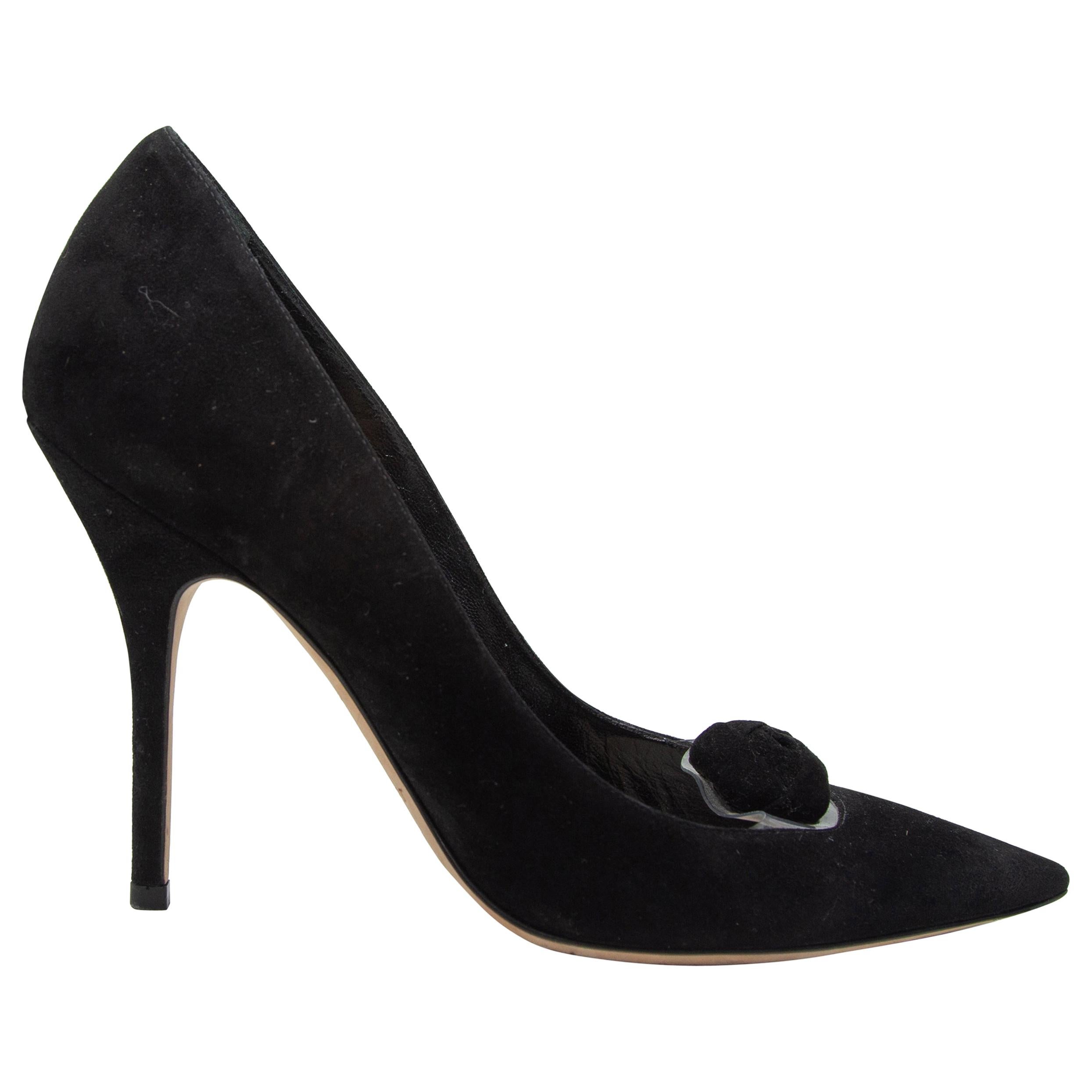 Christian Dior Black Suede Pointed-Toe Pumps