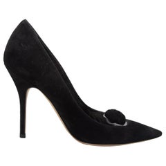 Christian Dior Black Suede Pointed-Toe Pumps