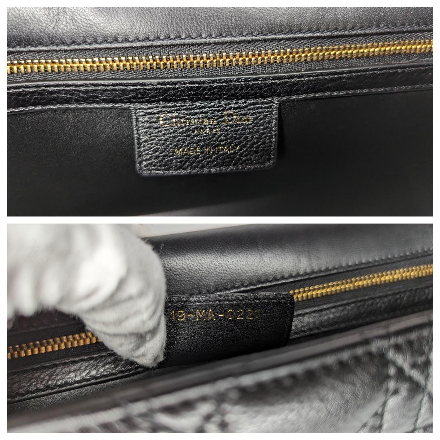 Christian Dior Black Supple Cannage Calfskin Caro Large Bag For Sale 6