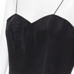 CHRISTIAN DIOR black sweetheart spaghetti strap fit flared tulle dress Fr38 M