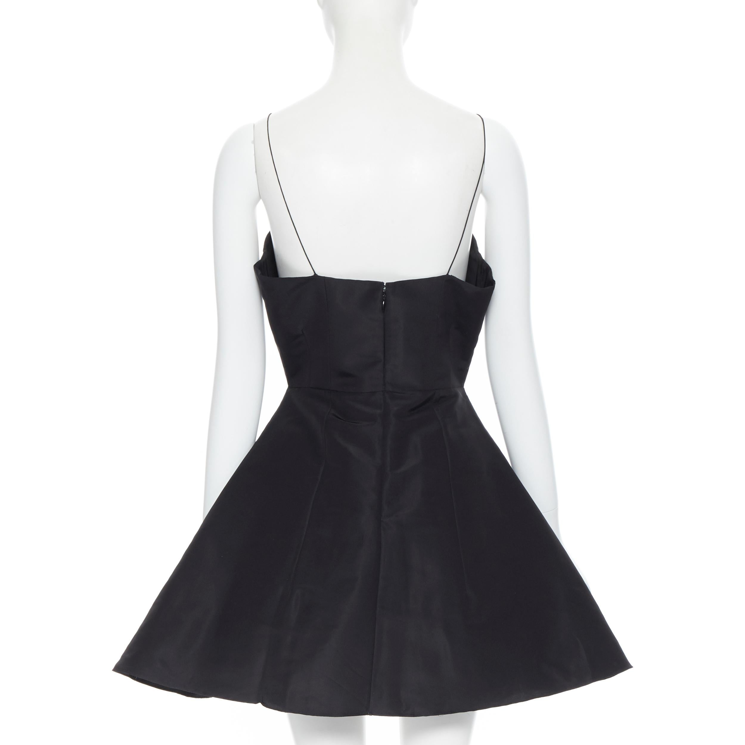 Black CHRISTIAN DIOR black sweetheart spaghetti strap fit flared tulle dress Fr38 M