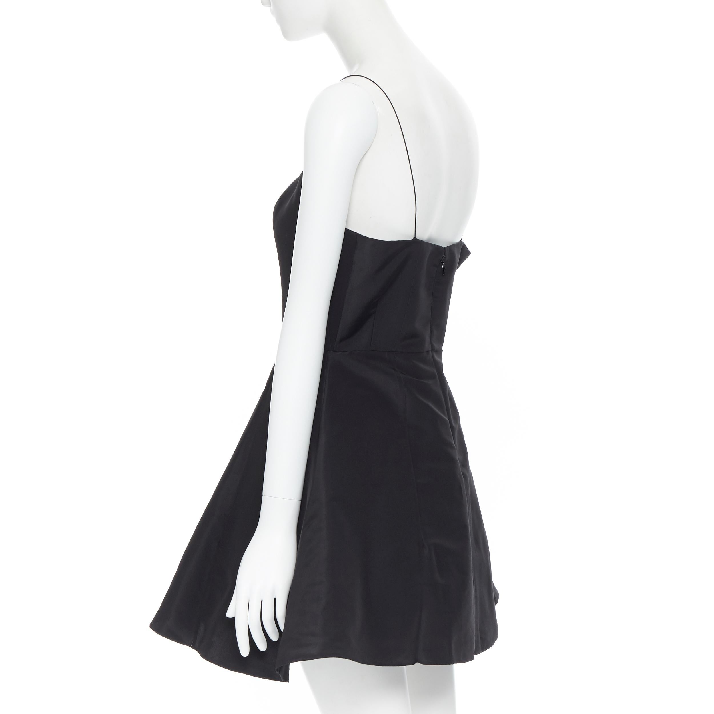 CHRISTIAN DIOR black sweetheart spaghetti strap fit flared tulle dress Fr38 M In Excellent Condition In Hong Kong, NT