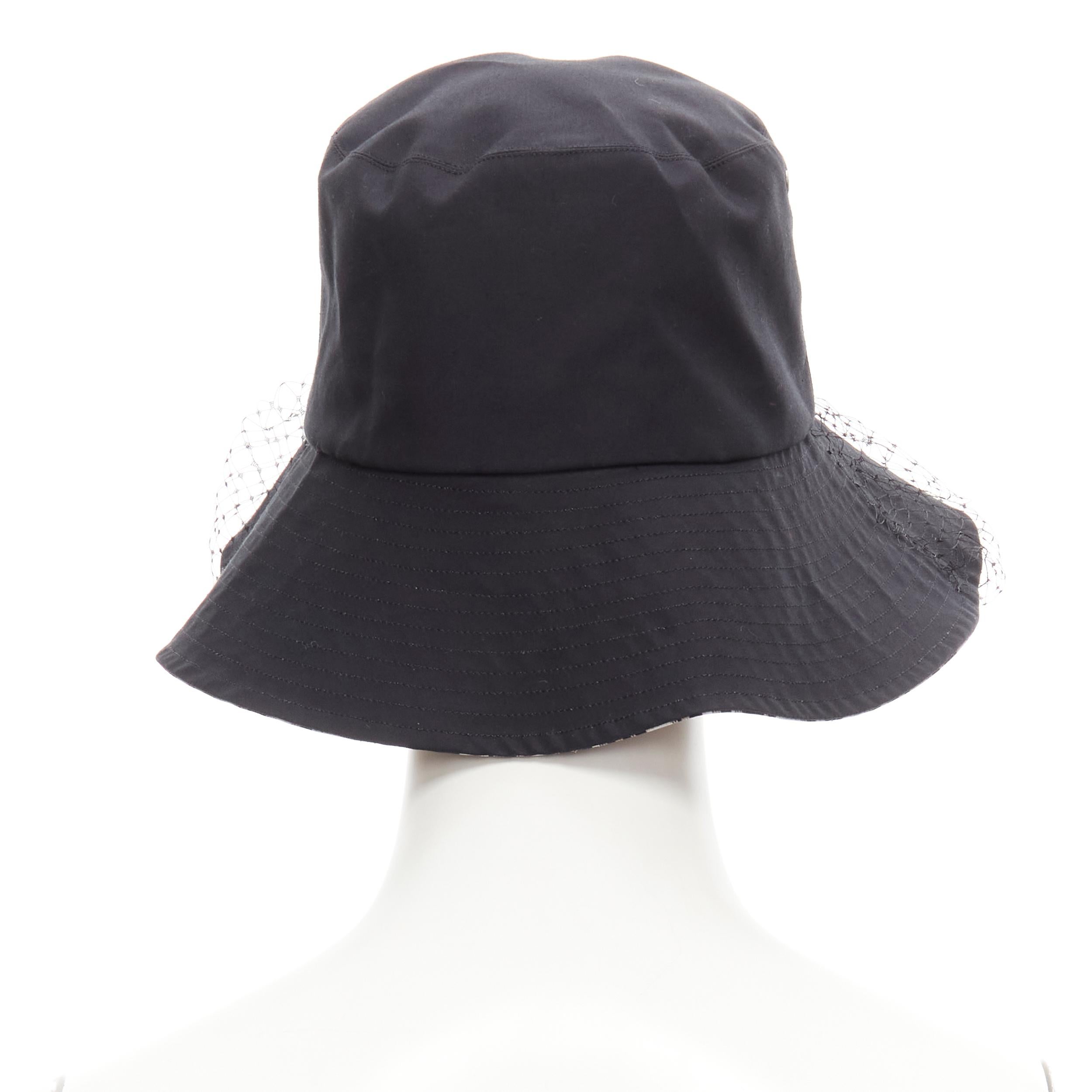 dior bucket hat with veil
