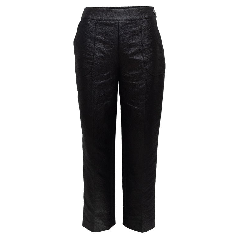 Christian Dior Black Textured Straight-Leg Trousers For Sale at 1stDibs