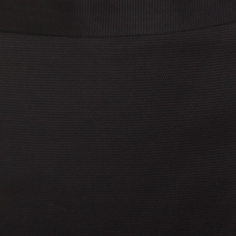 Women's Christian Dior Black Textured Woven Cotton Pencil Skirt M