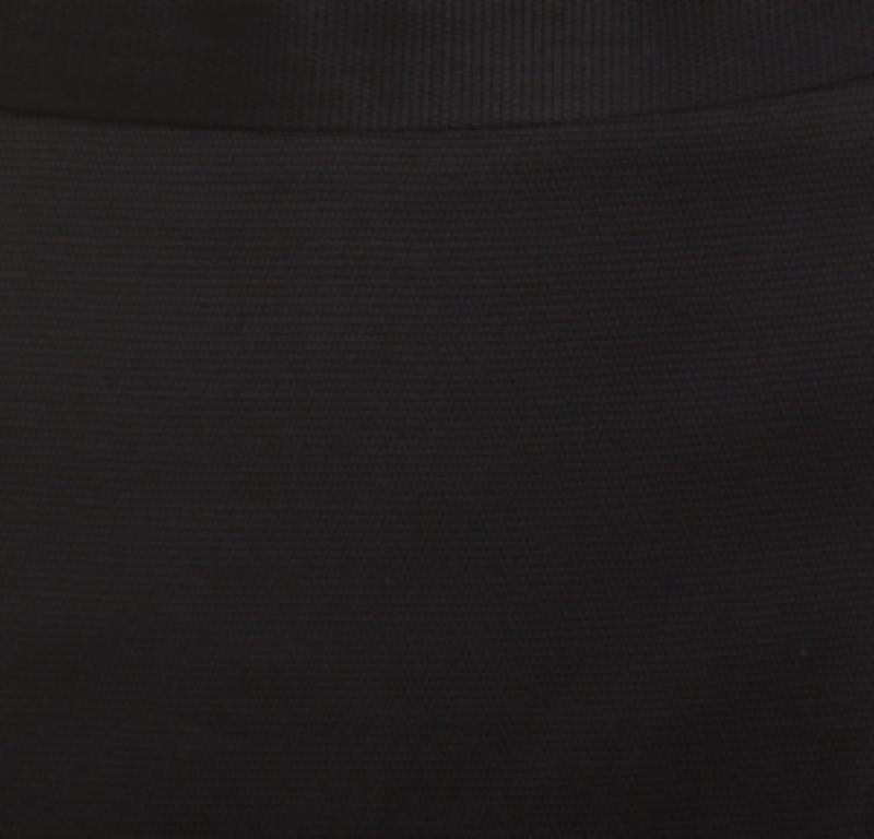 Christian Dior Black Textured Woven Cotton Pencil Skirt M im Angebot 1