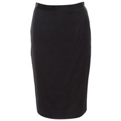 Christian Dior Black Textured Woven Cotton Pencil Skirt M