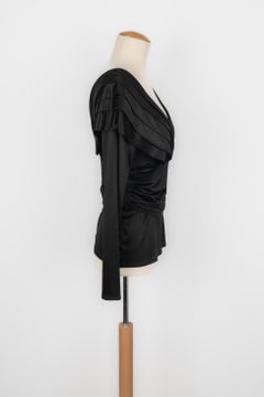 Christian Dior Top negro con mangas largas