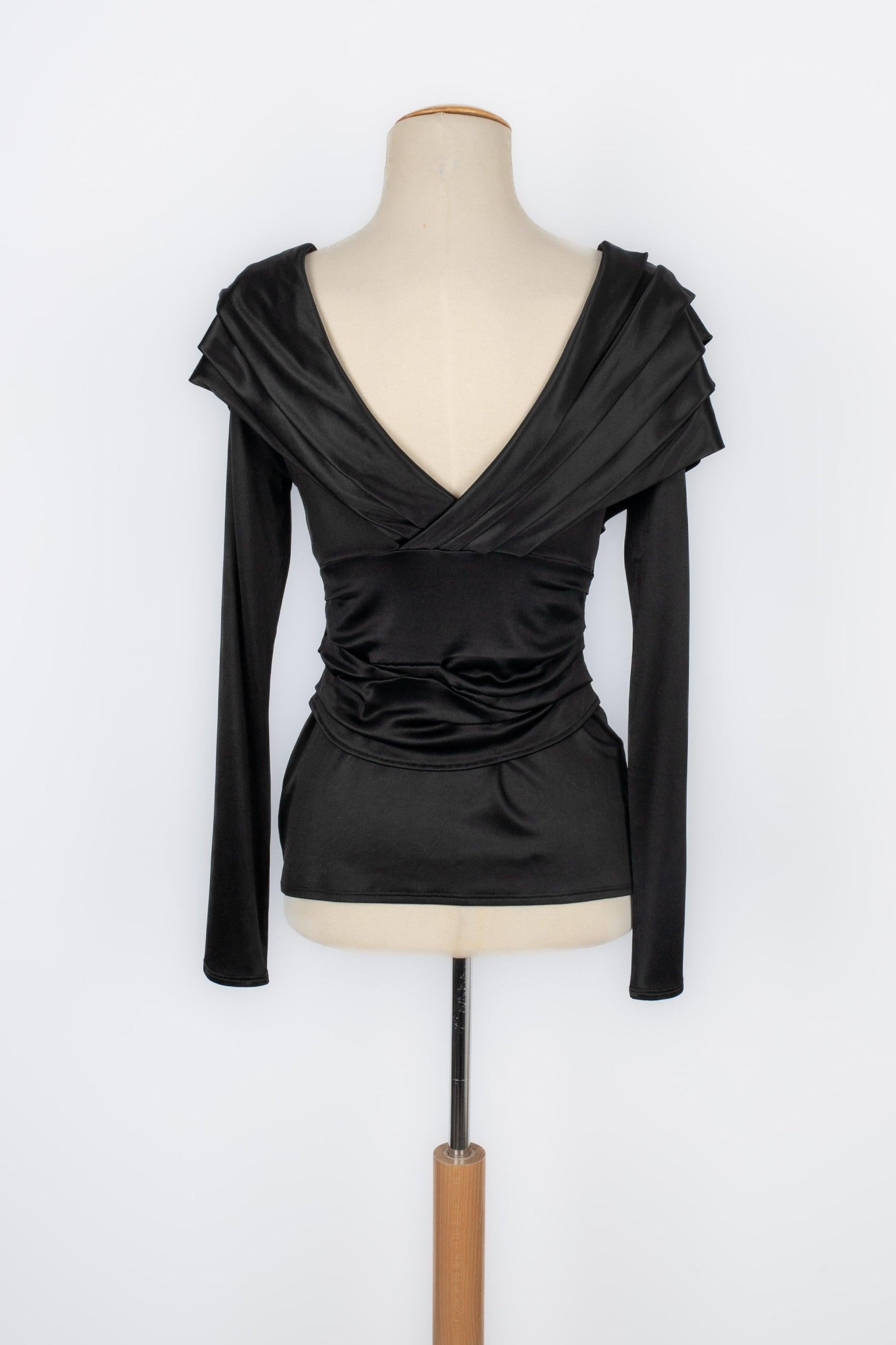 Christian Dior Black Top with Long Sleeves In Good Condition For Sale In SAINT-OUEN-SUR-SEINE, FR