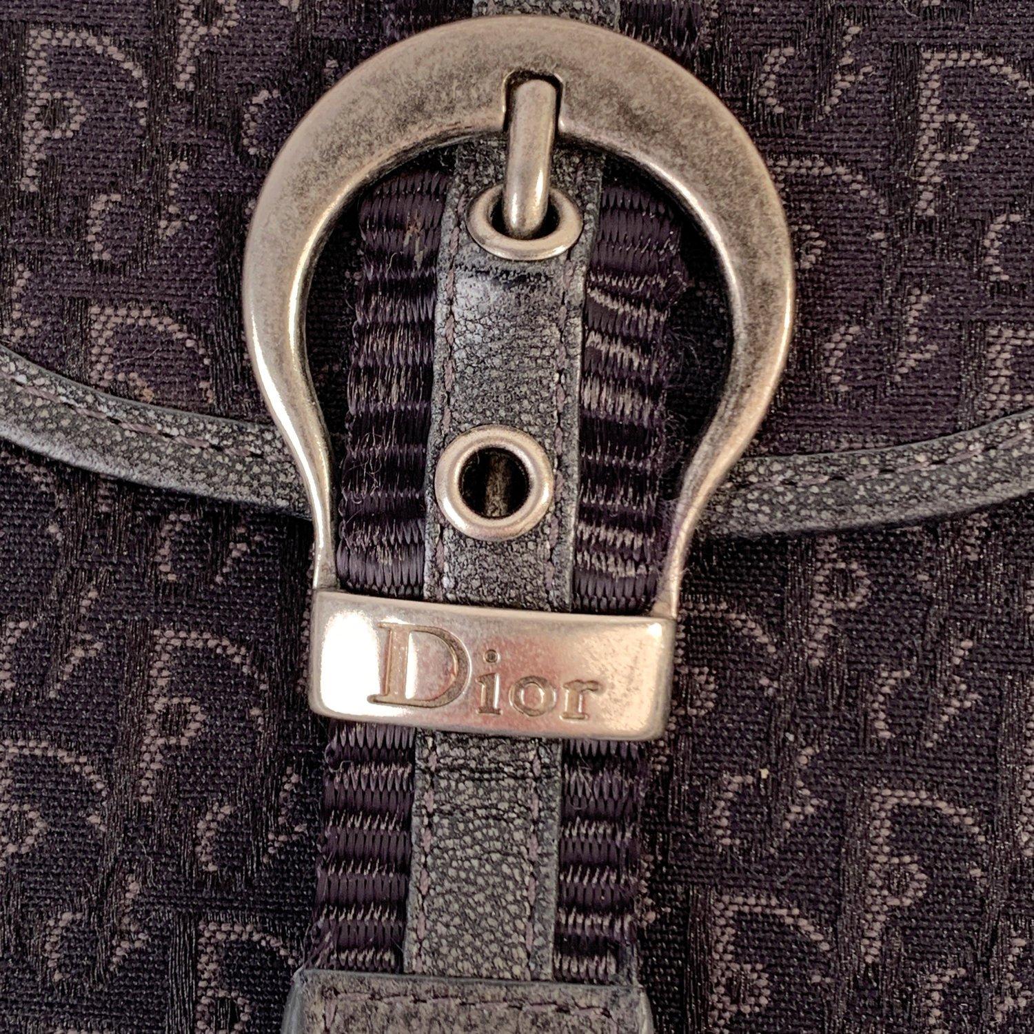 Christian Dior Black Trotter Canvas Buckle Compact Wallet 7
