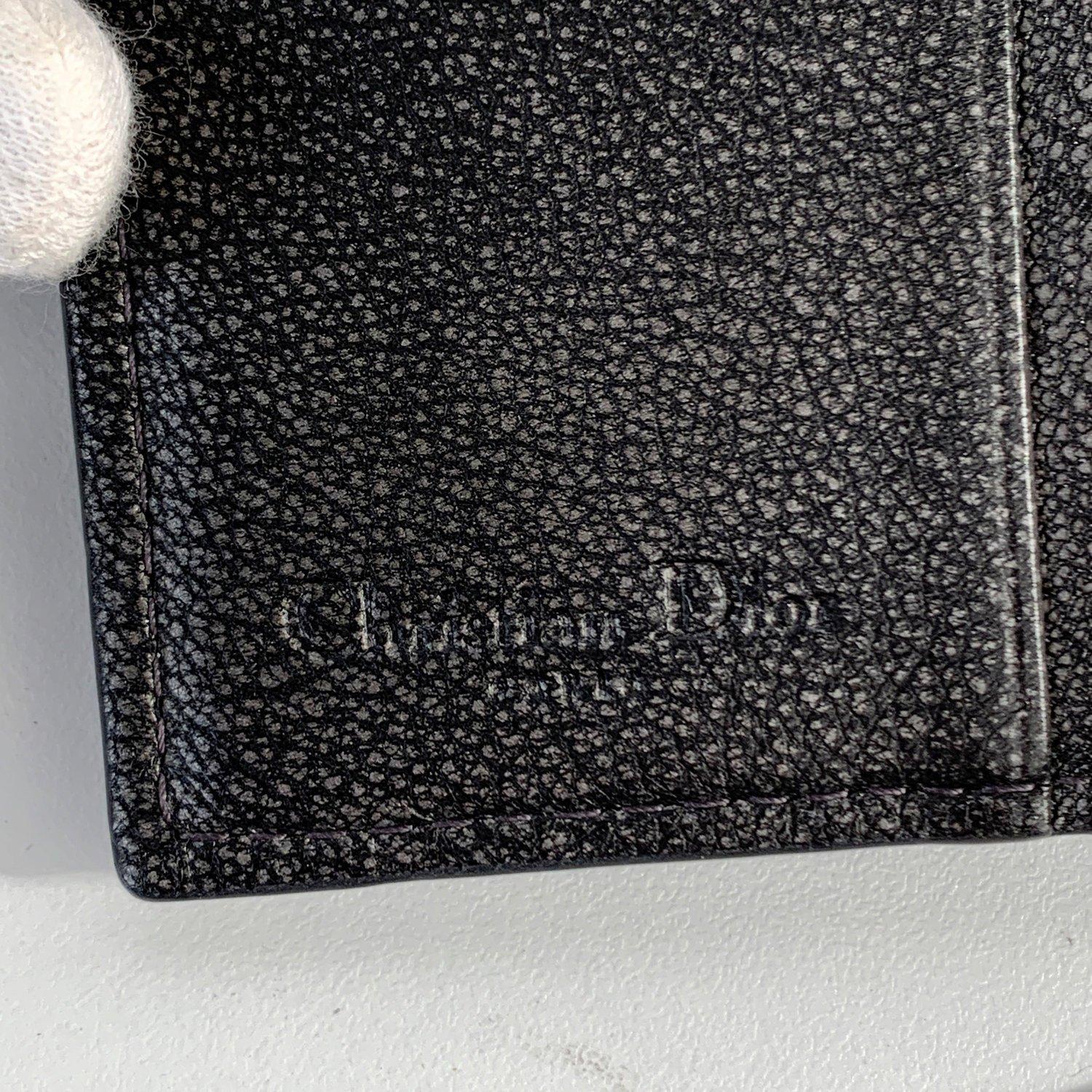 Christian Dior Black Trotter Canvas Buckle Compact Wallet 3