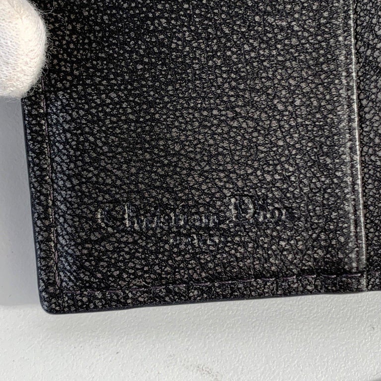 Christian Dior Black Trotter Canvas Buckle Compact Wallet For Sale at ...