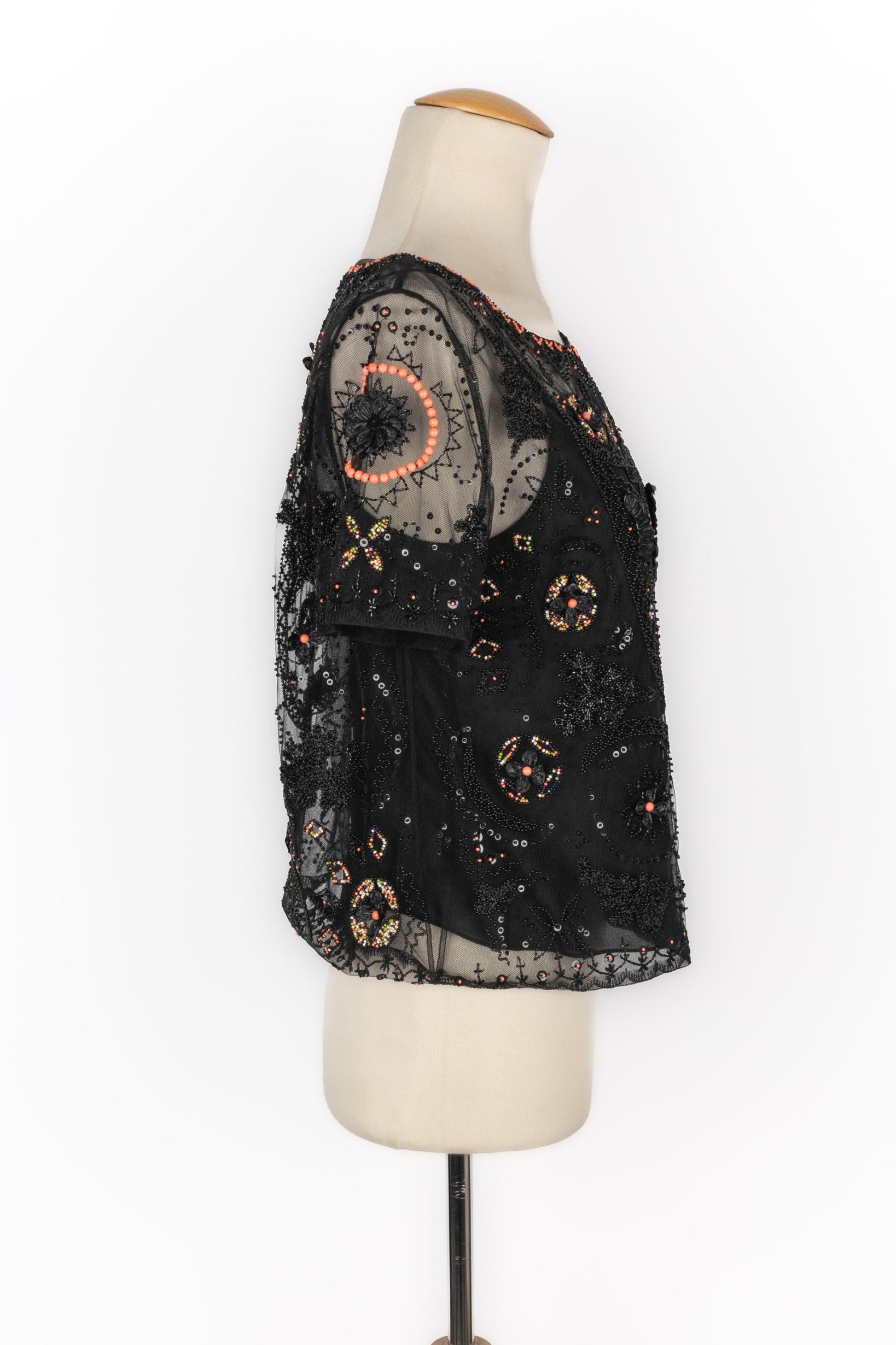 Christian Dior Black Tulle Top, 2020 In Excellent Condition For Sale In SAINT-OUEN-SUR-SEINE, FR