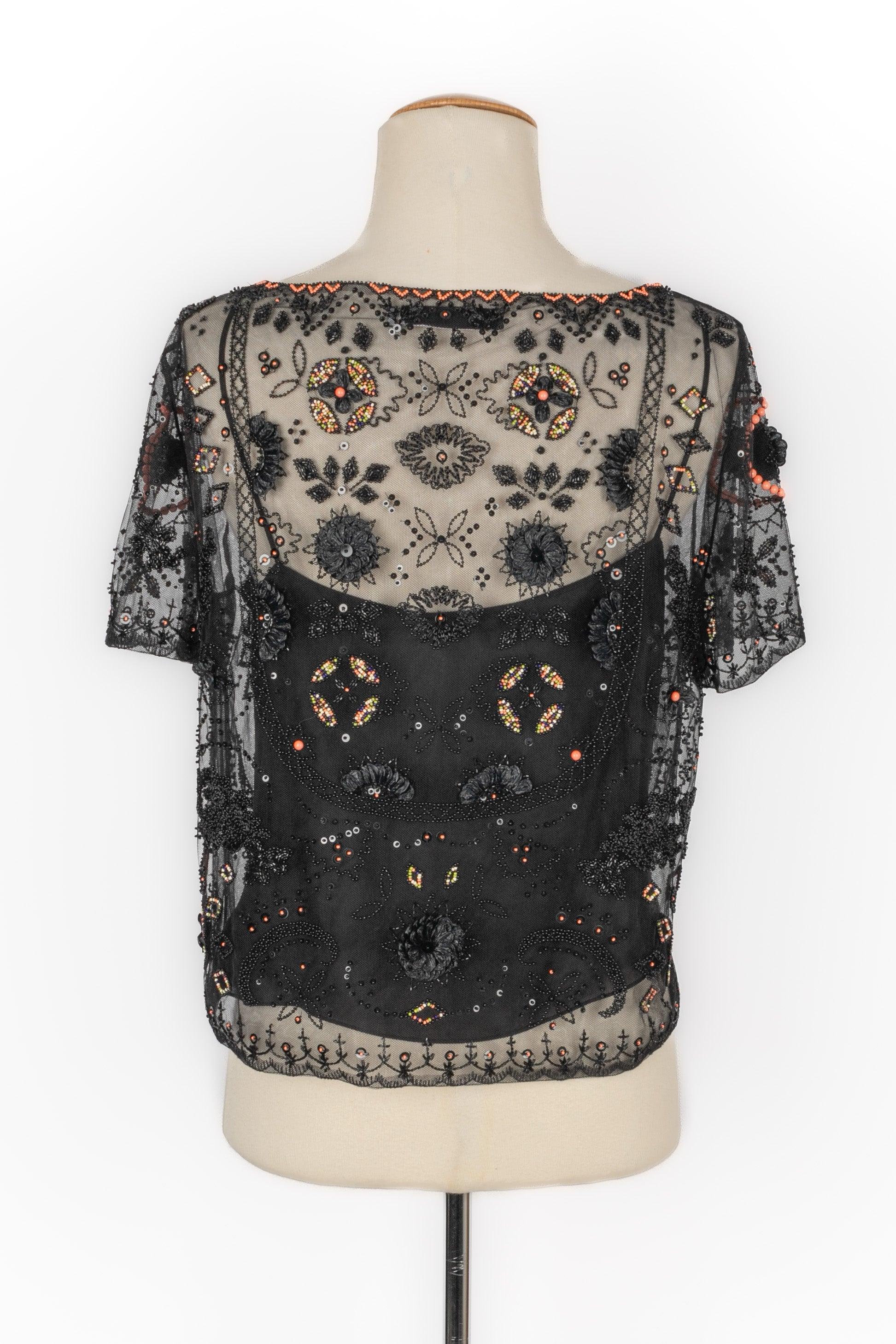 Women's Christian Dior Black Tulle Top, 2020 For Sale